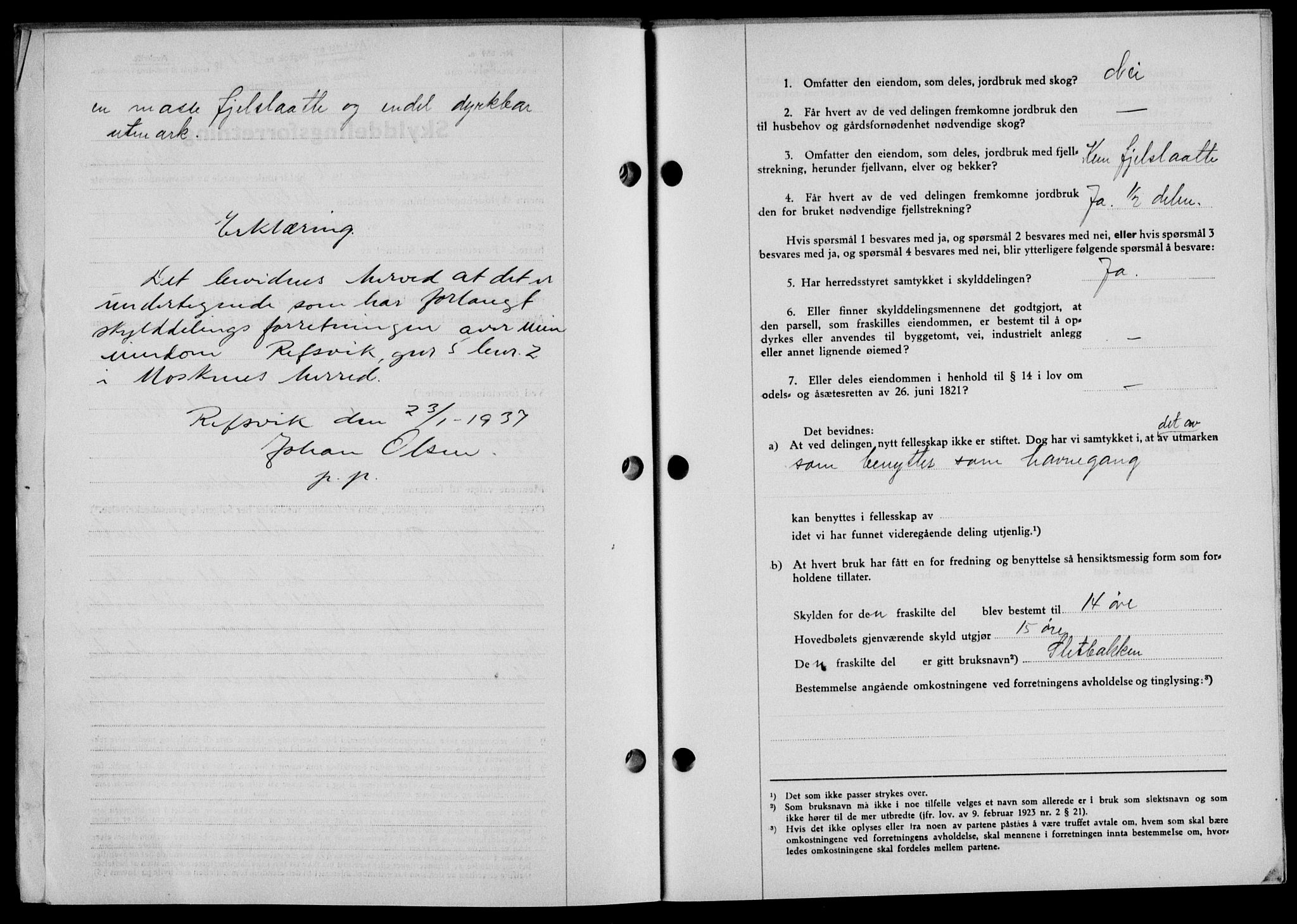 Lofoten sorenskriveri, SAT/A-0017/1/2/2C/L0001a: Pantebok nr. 1a, 1936-1937, Dagboknr: 371/1937