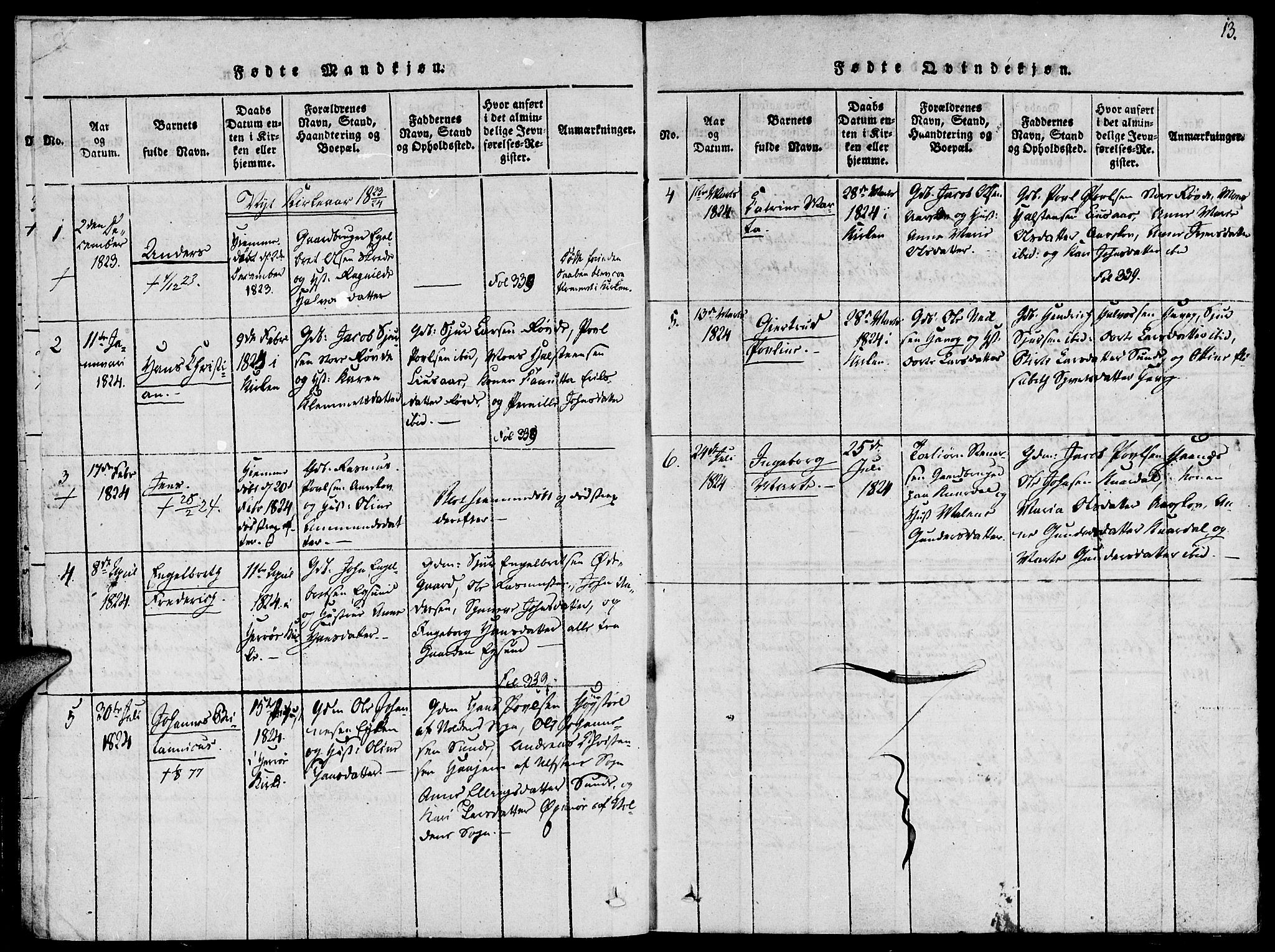 Ministerialprotokoller, klokkerbøker og fødselsregistre - Møre og Romsdal, SAT/A-1454/504/L0054: Ministerialbok nr. 504A01, 1816-1861, s. 13