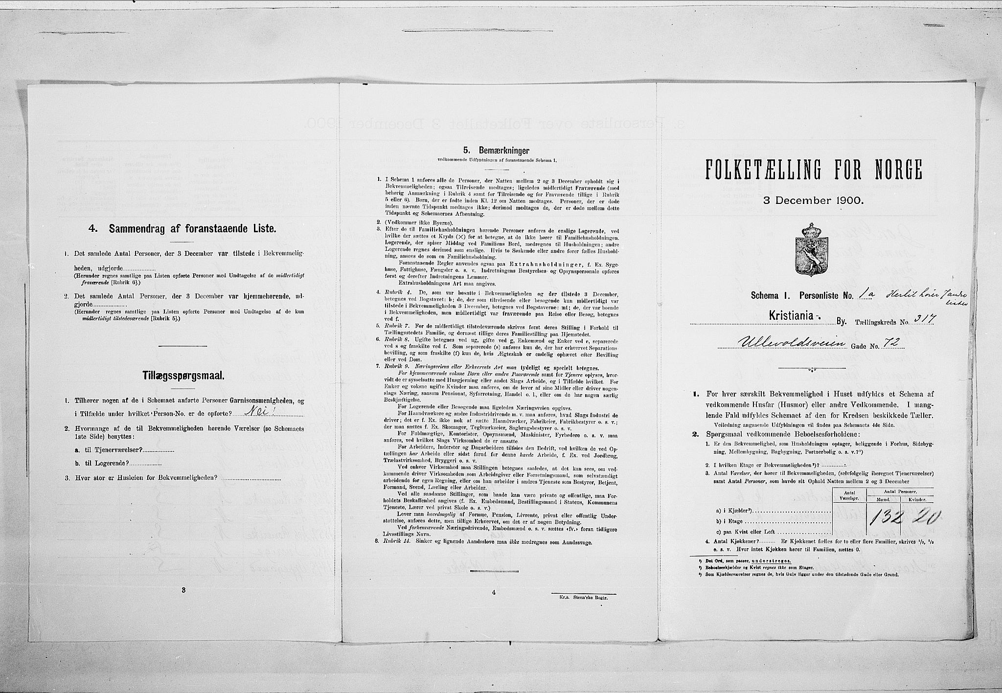 SAO, Folketelling 1900 for 0301 Kristiania kjøpstad, 1900, s. 107424
