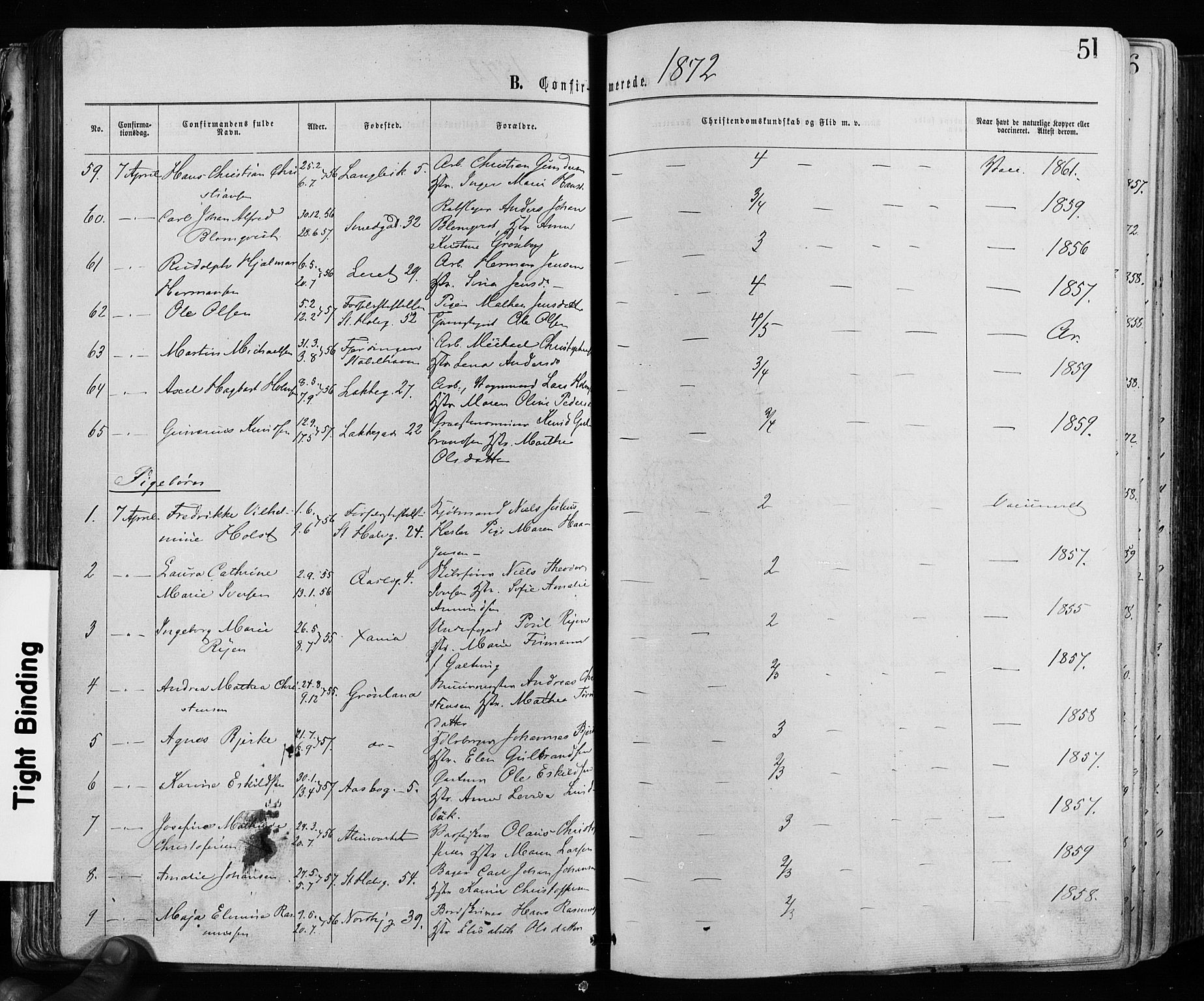 Grønland prestekontor Kirkebøker, SAO/A-10848/F/Fa/L0005: Ministerialbok nr. 5, 1869-1880, s. 51