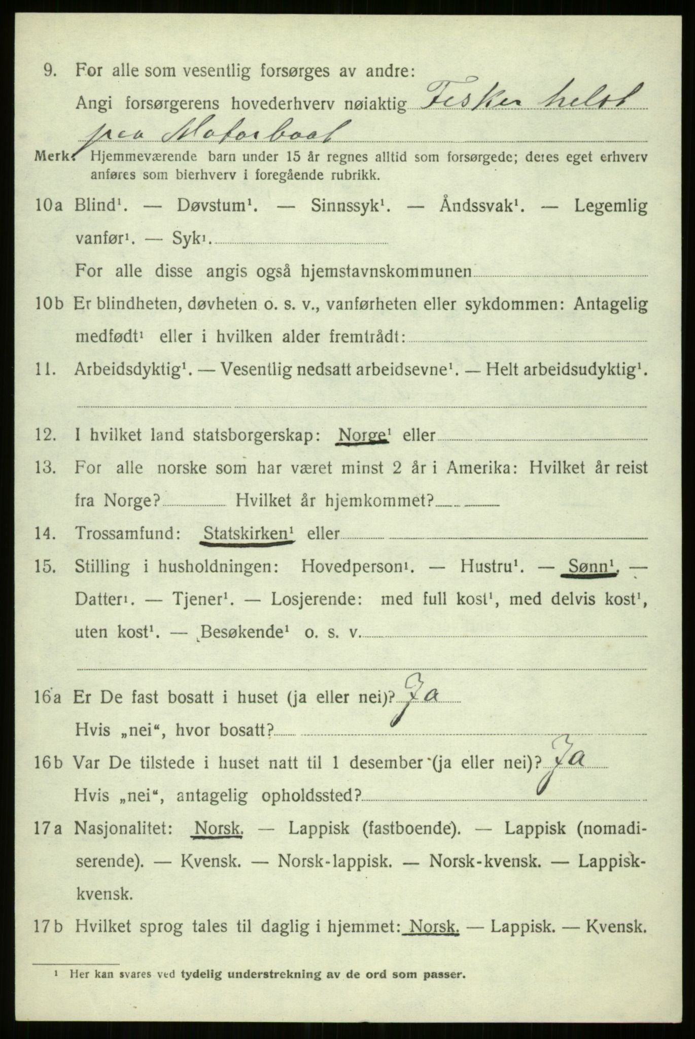 SATØ, Folketelling 1920 for 1911 Kvæfjord herred, 1920, s. 5748