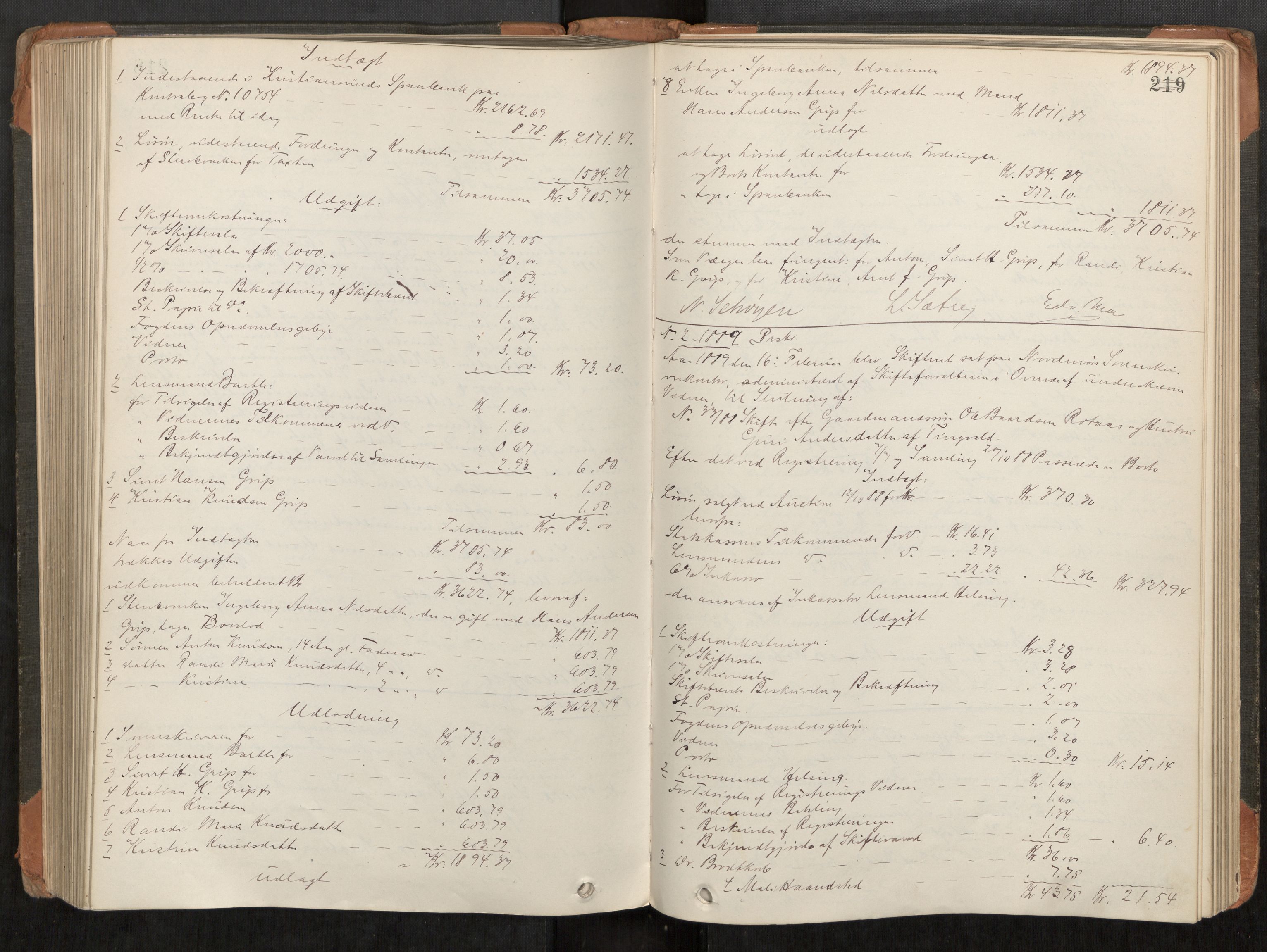 Nordmøre sorenskriveri, AV/SAT-A-4132/1/3/3A/L0040: Utlodningsprotokoll nr 09, 1885-1890, s. 219