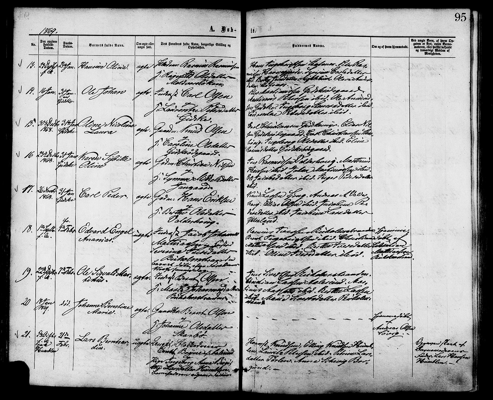 Ministerialprotokoller, klokkerbøker og fødselsregistre - Møre og Romsdal, AV/SAT-A-1454/528/L0399: Ministerialbok nr. 528A10, 1864-1879, s. 95