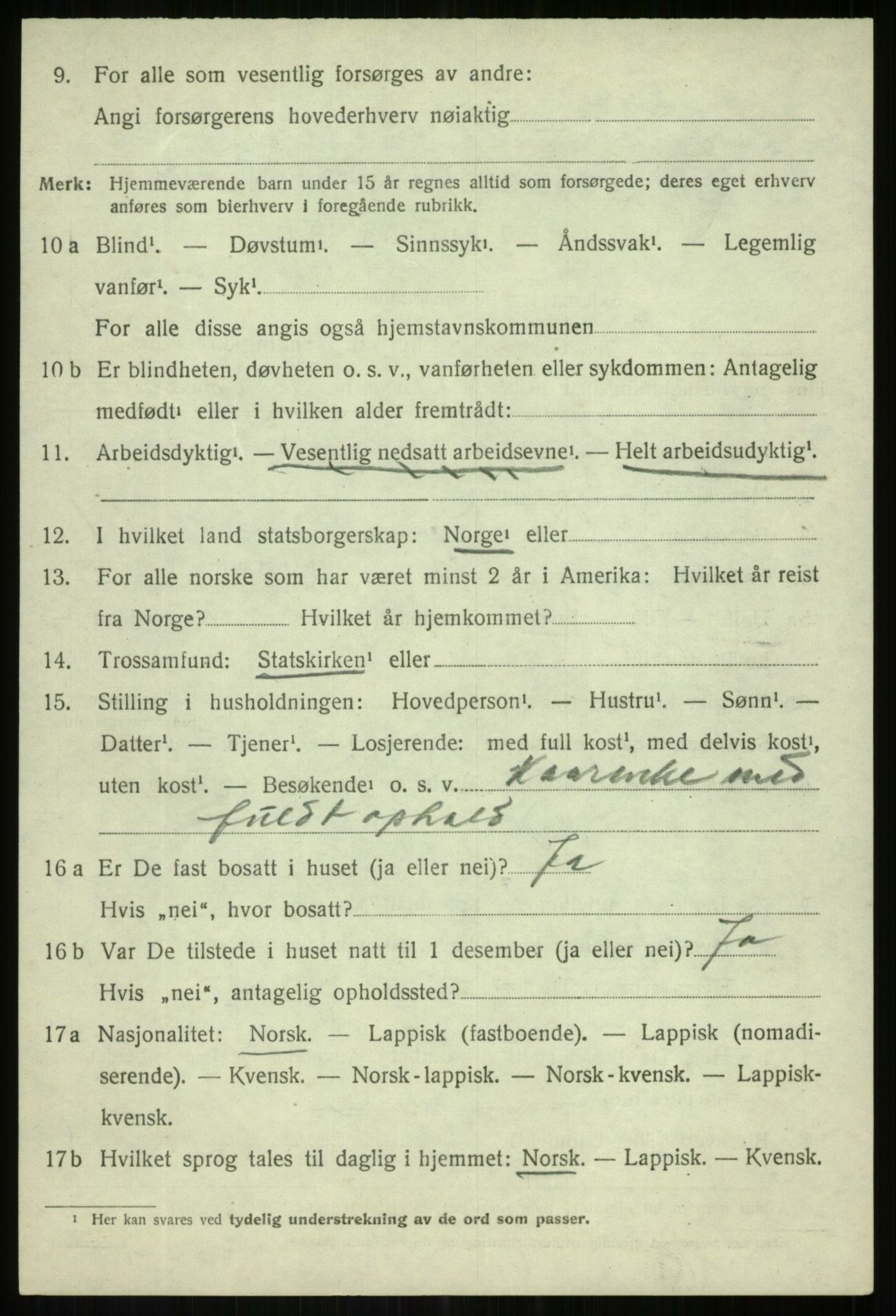 SATØ, Folketelling 1920 for 1931 Lenvik herred, 1920, s. 5021