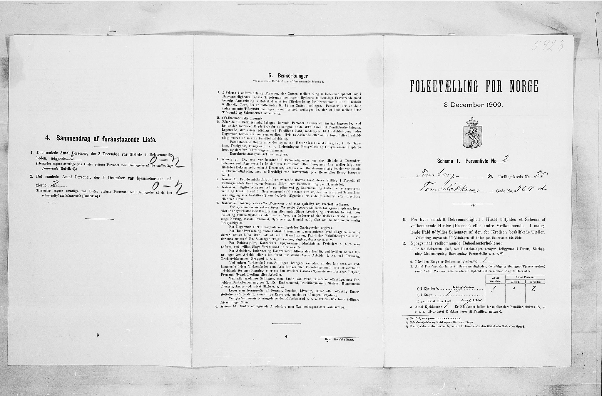 RA, Folketelling 1900 for 0705 Tønsberg kjøpstad, 1900, s. 3965