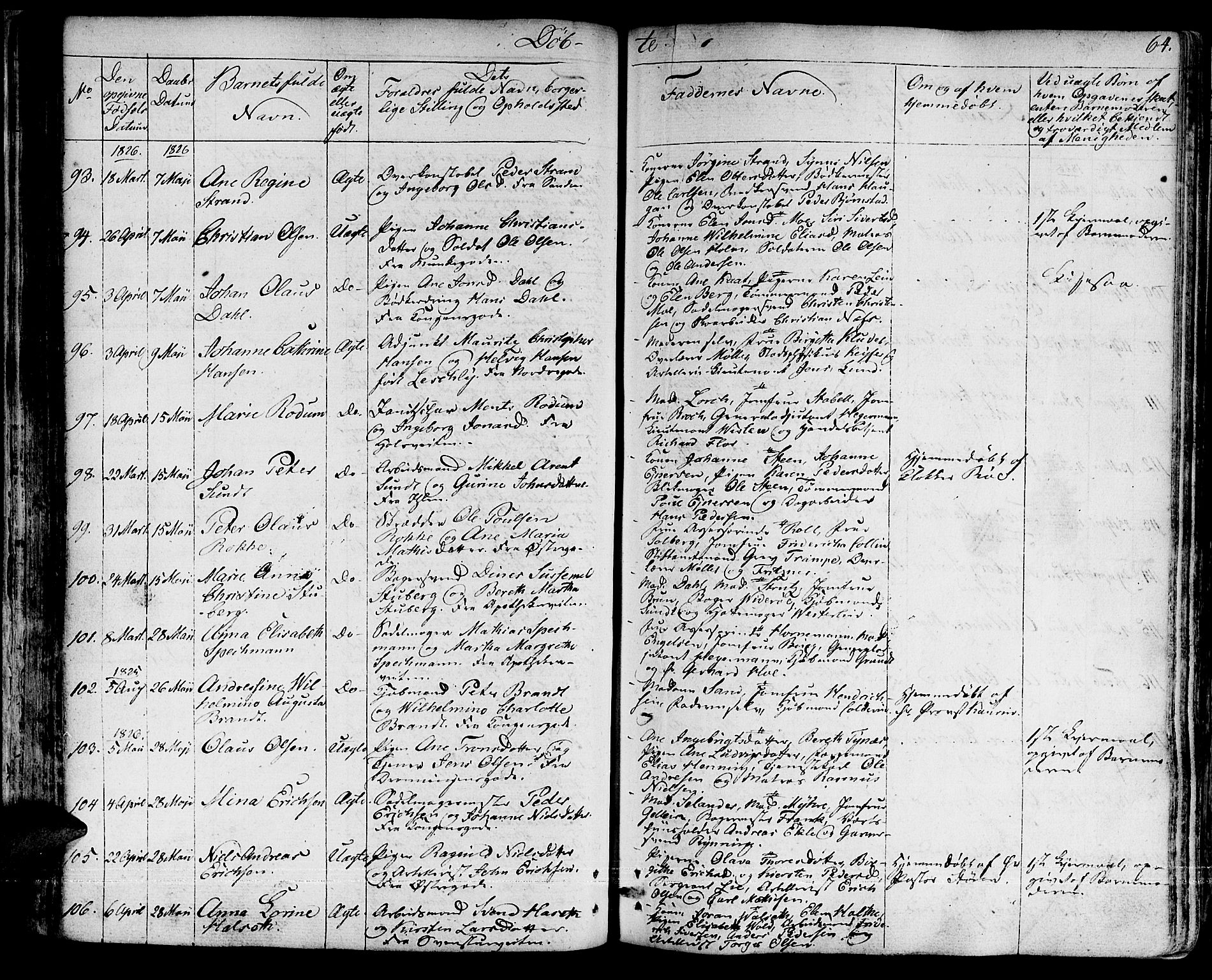 Ministerialprotokoller, klokkerbøker og fødselsregistre - Sør-Trøndelag, SAT/A-1456/601/L0045: Ministerialbok nr. 601A13, 1821-1831, s. 64