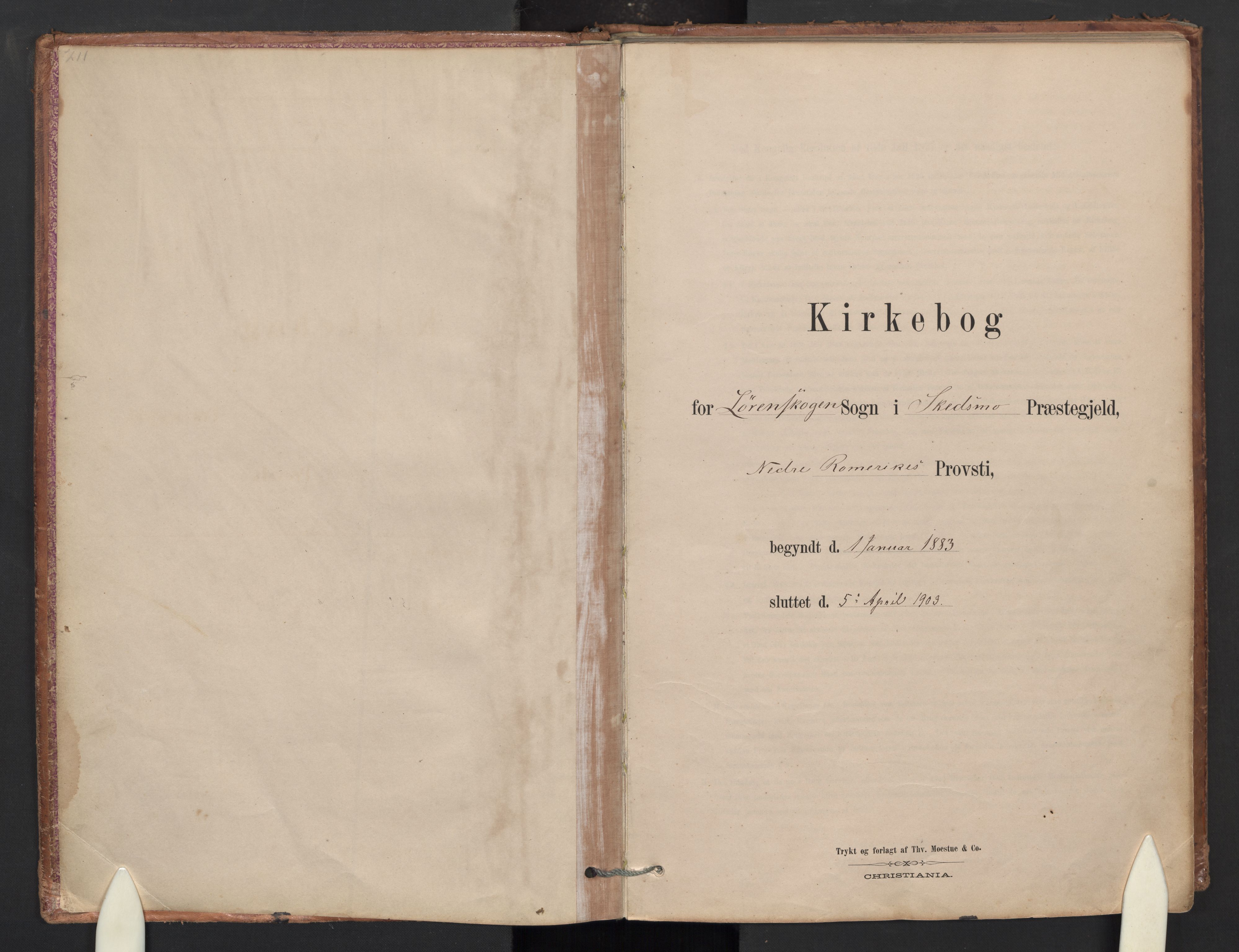 Skedsmo prestekontor Kirkebøker, SAO/A-10033a/G/Gb/L0001: Klokkerbok nr. II 1, 1883-1903