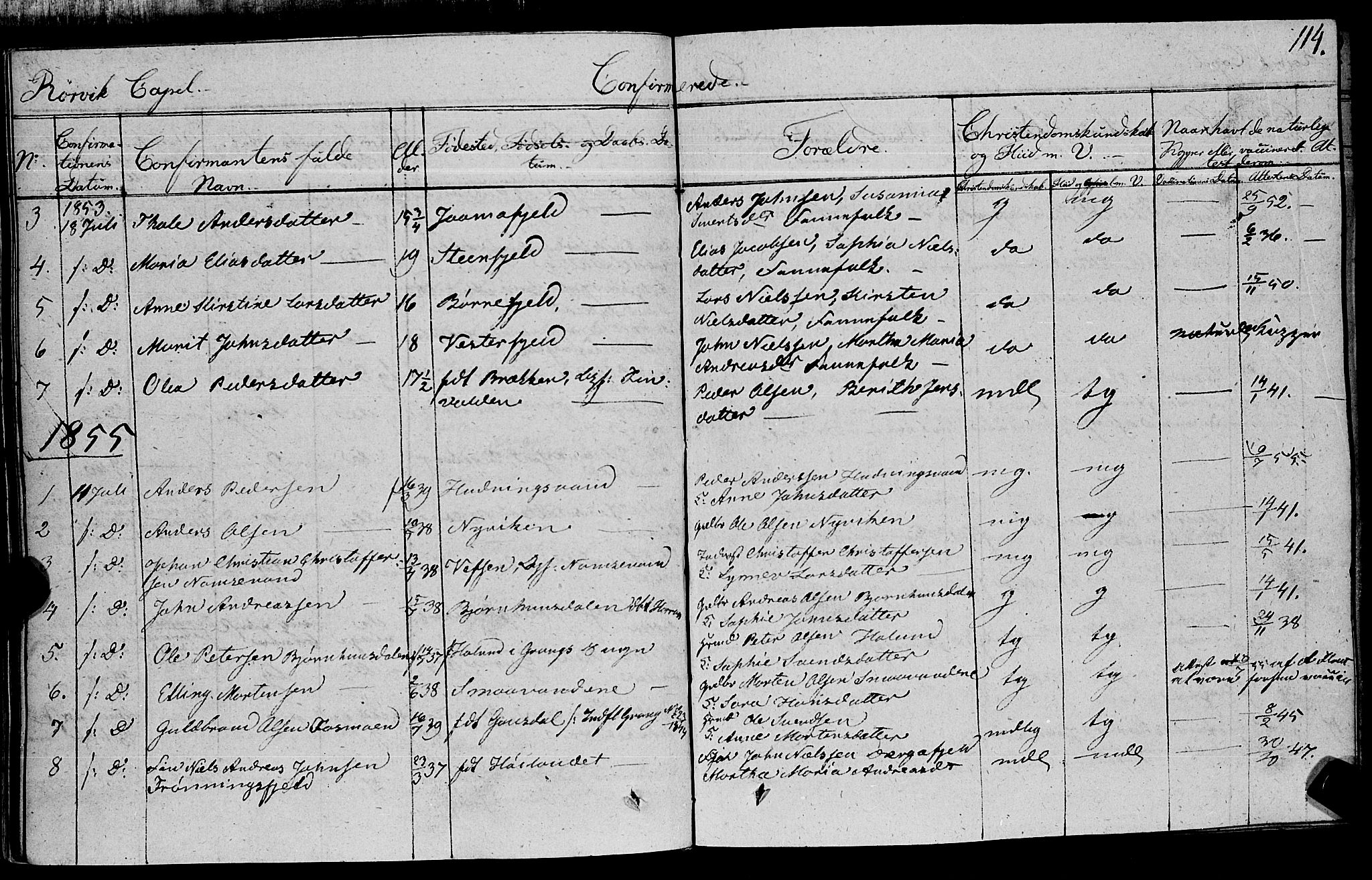 Ministerialprotokoller, klokkerbøker og fødselsregistre - Nord-Trøndelag, AV/SAT-A-1458/762/L0538: Ministerialbok nr. 762A02 /1, 1833-1879, s. 114