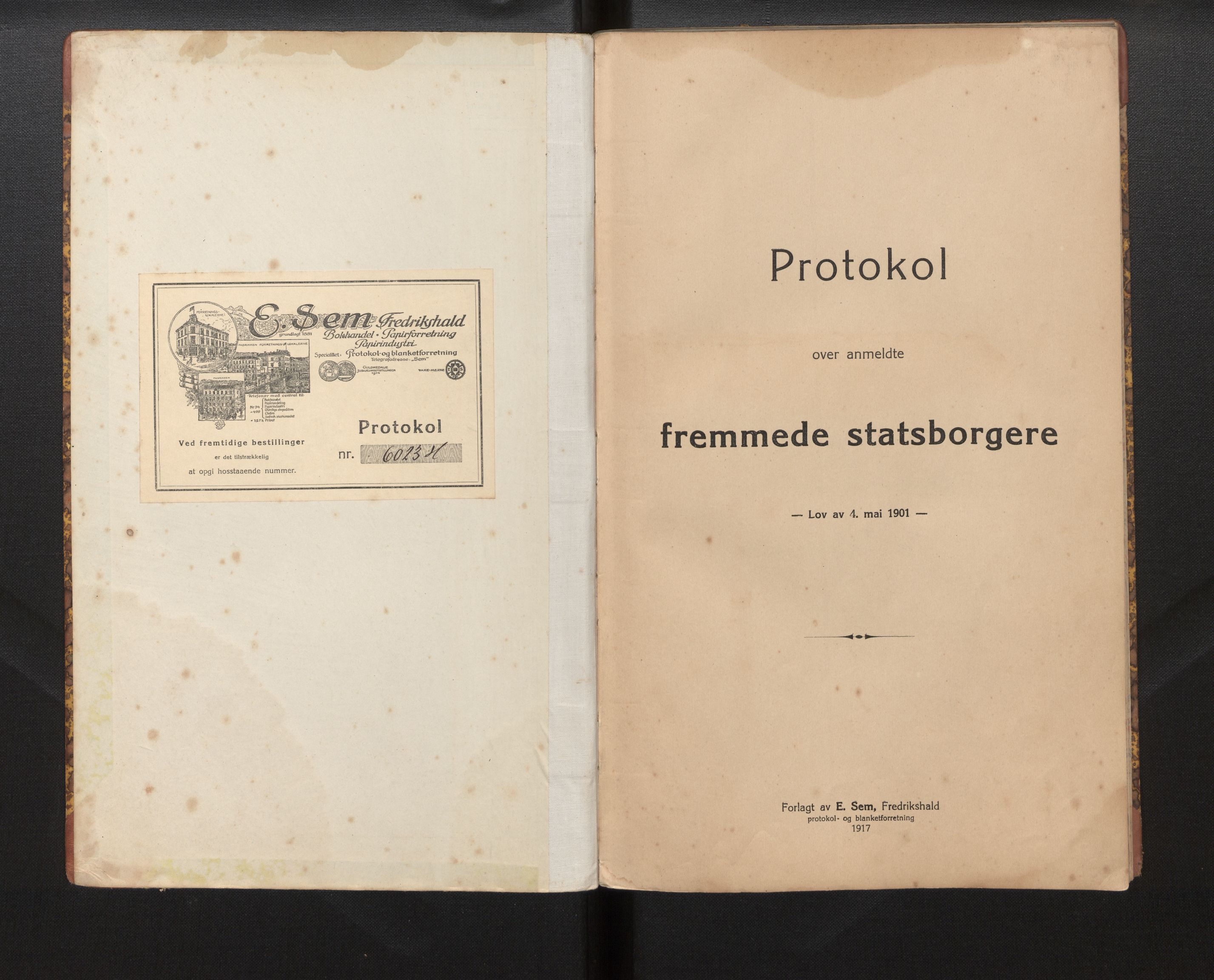 Lensmannen i Sund og Austevoll, SAB/A-35201/0020/L0004: Framandprotokoll, 1918-1936