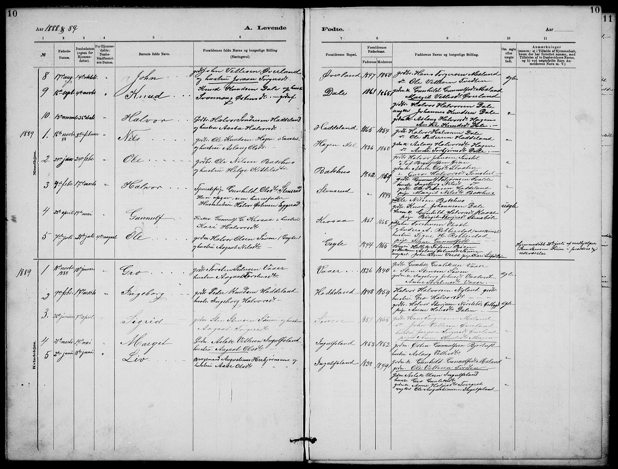 Rjukan kirkebøker, AV/SAKO-A-294/G/Ga/L0001: Klokkerbok nr. 1, 1880-1914, s. 10