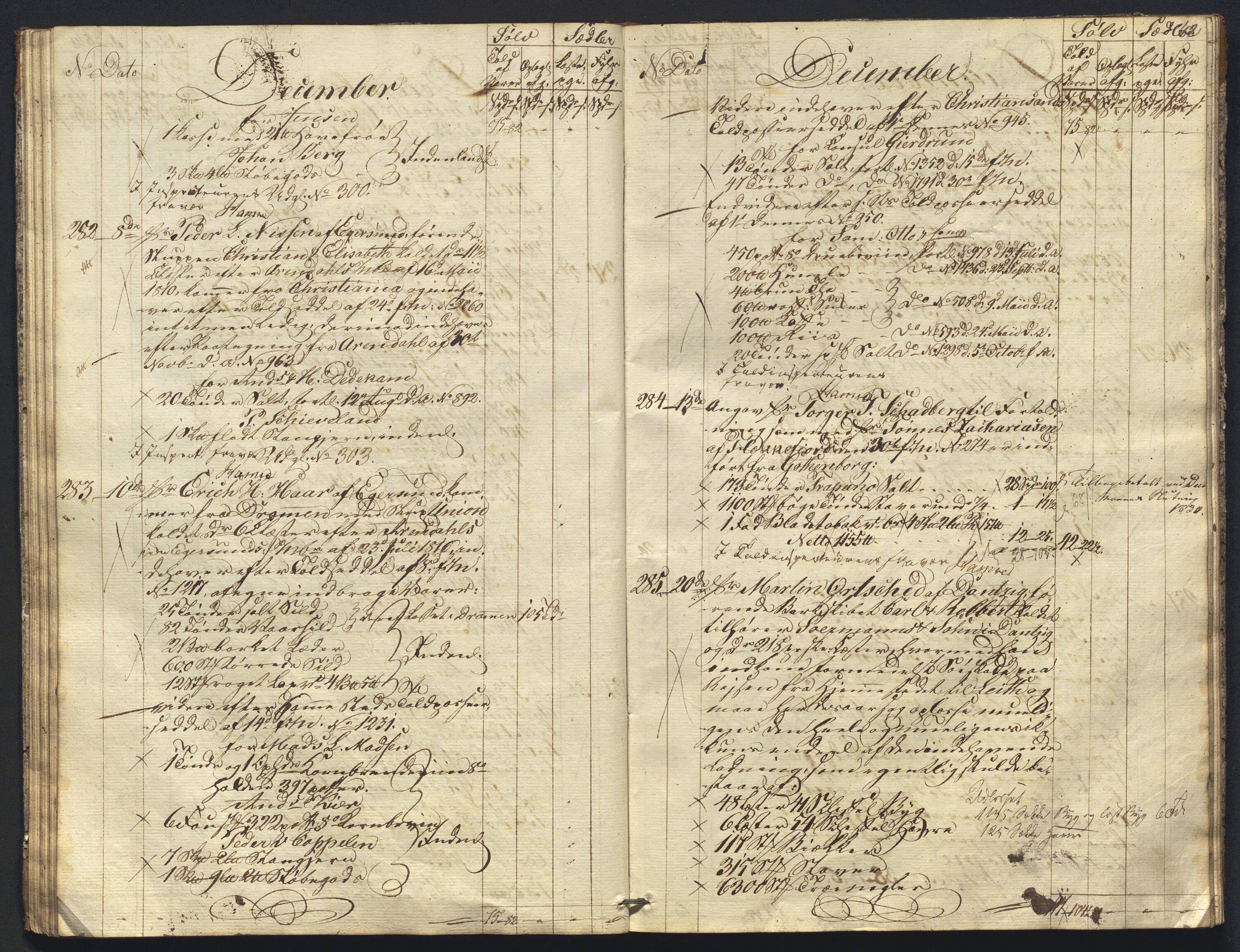 Revisjonsdepartementet, 2. revisjonskontor, AV/RA-S-1115/E/E015/L0059: Egersund: Tollbok, 1825, s. 41b-42a