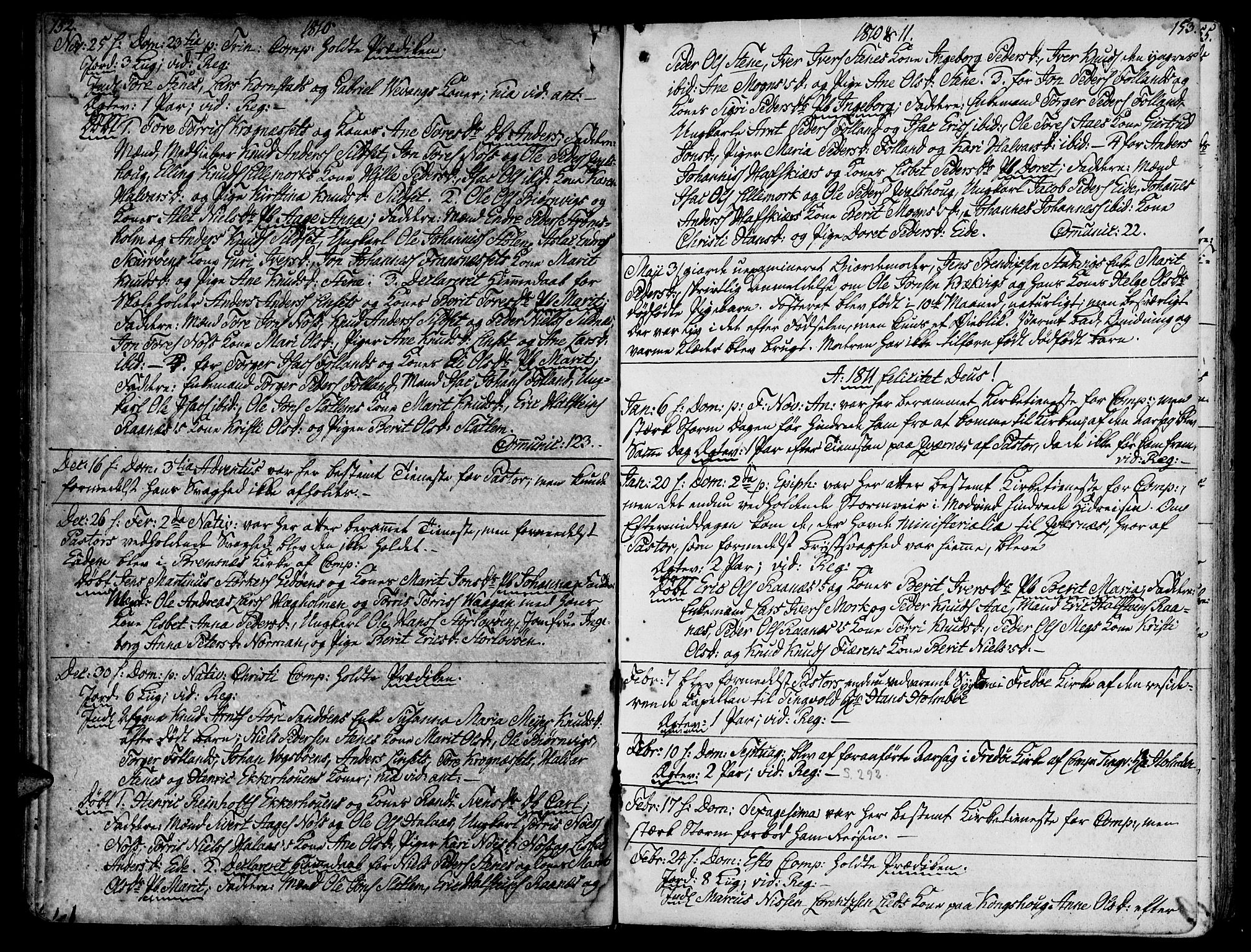 Ministerialprotokoller, klokkerbøker og fødselsregistre - Møre og Romsdal, AV/SAT-A-1454/570/L0830: Ministerialbok nr. 570A04, 1789-1819, s. 152-153