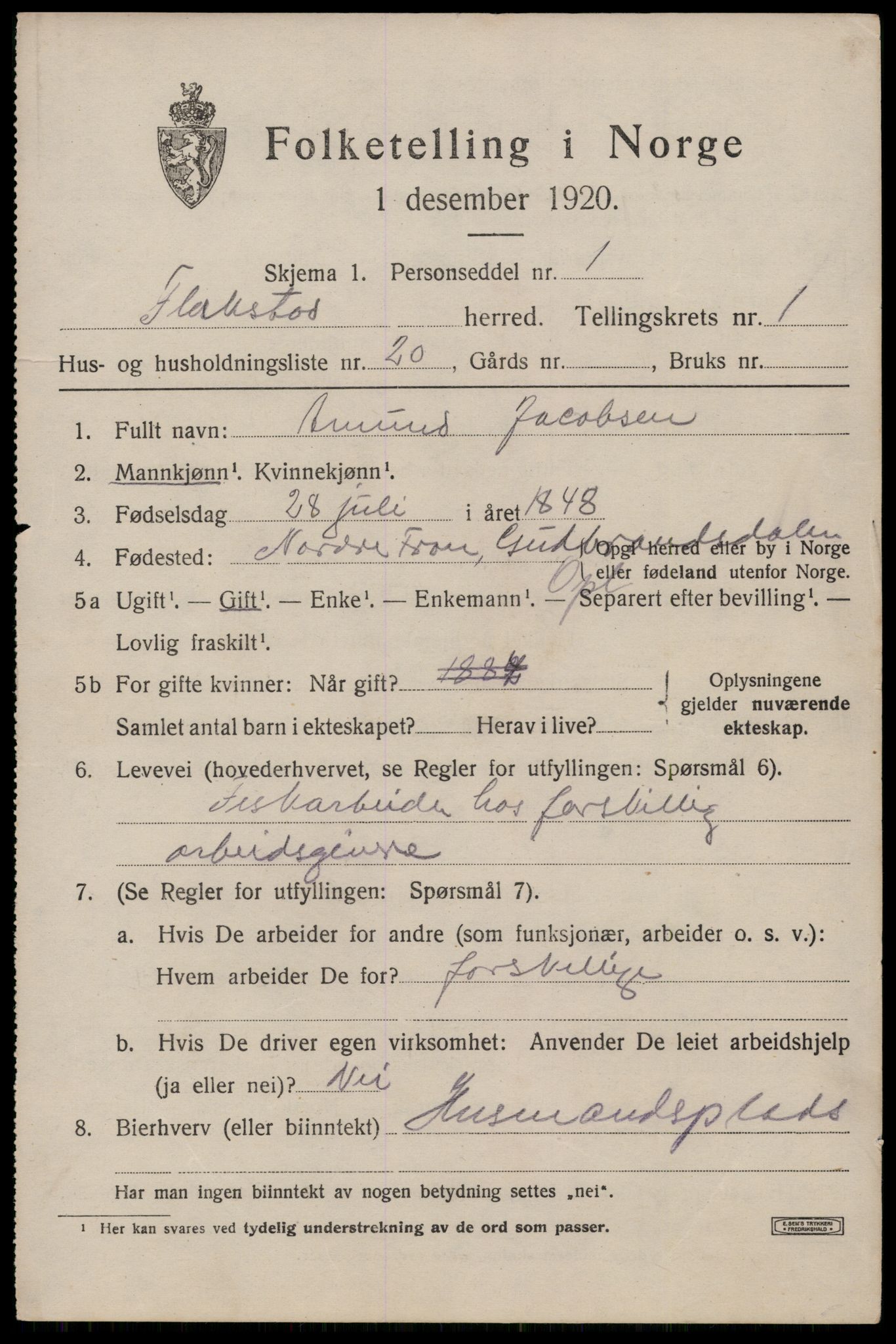 SAT, Folketelling 1920 for 1859 Flakstad herred, 1920, s. 773