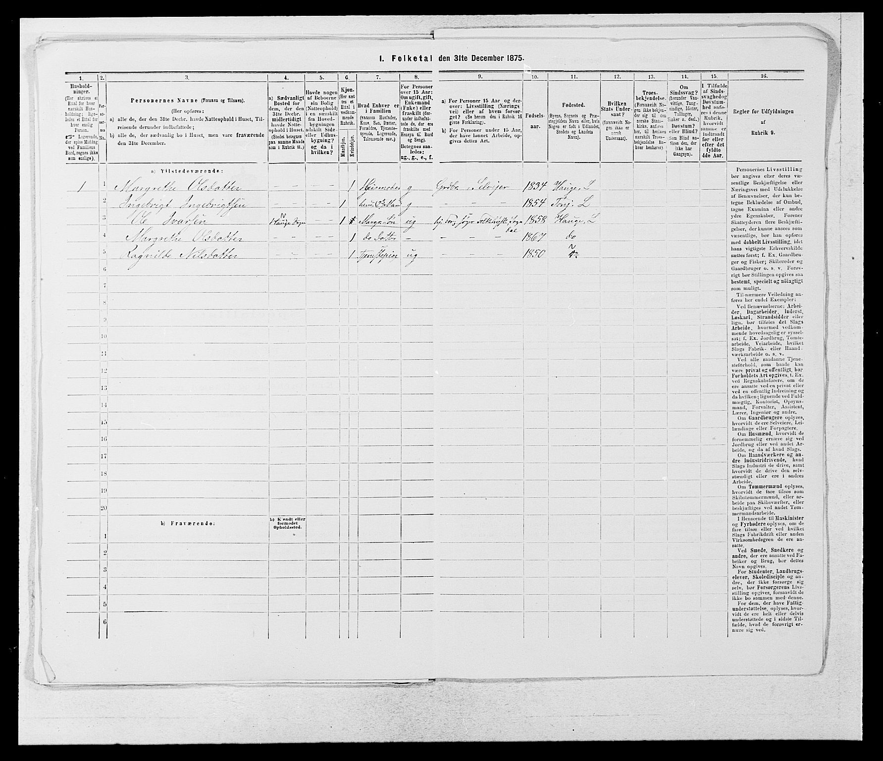 SAB, Folketelling 1875 for 1422P Lærdal prestegjeld, 1875, s. 480