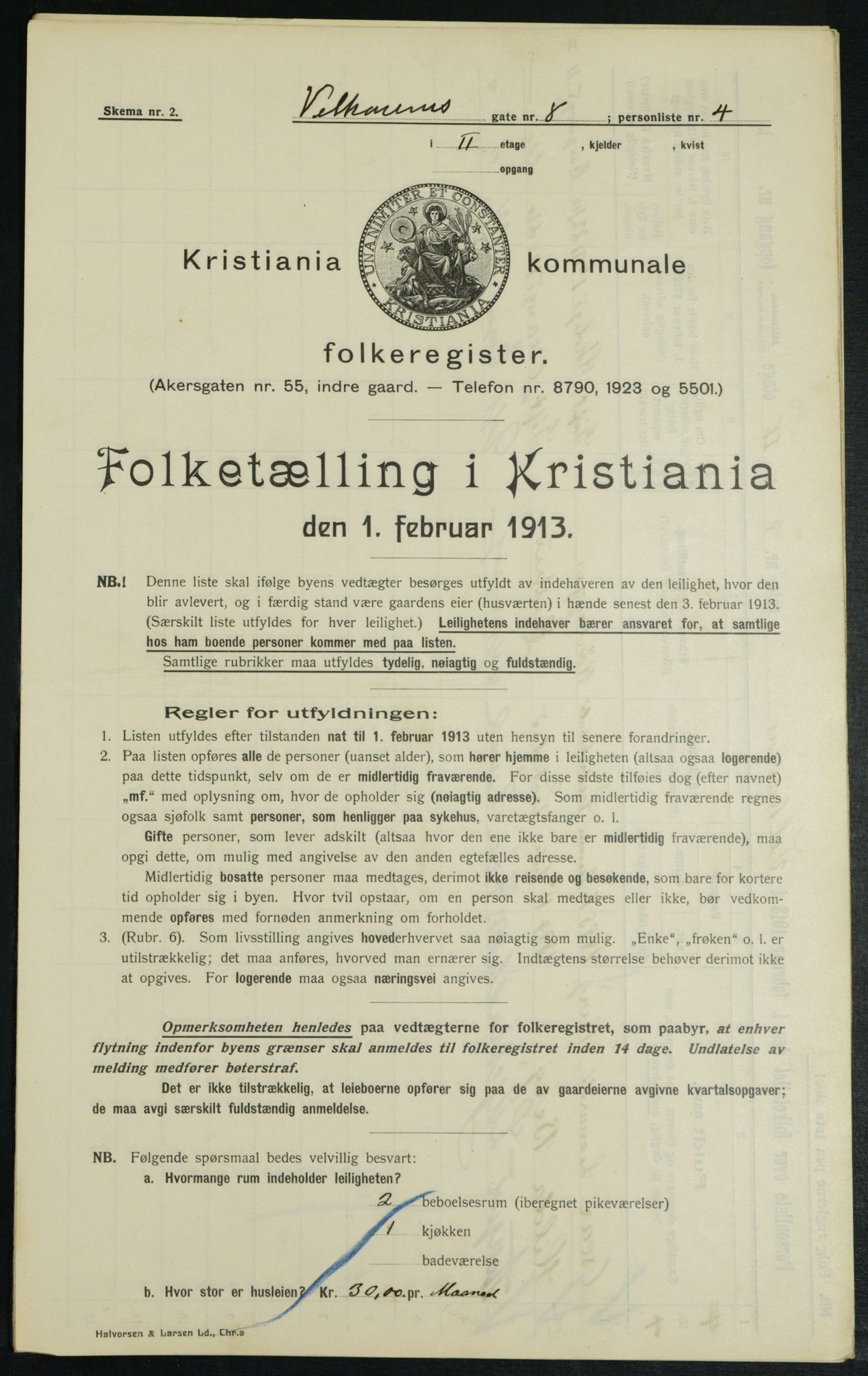 OBA, Kommunal folketelling 1.2.1913 for Kristiania, 1913, s. 127341