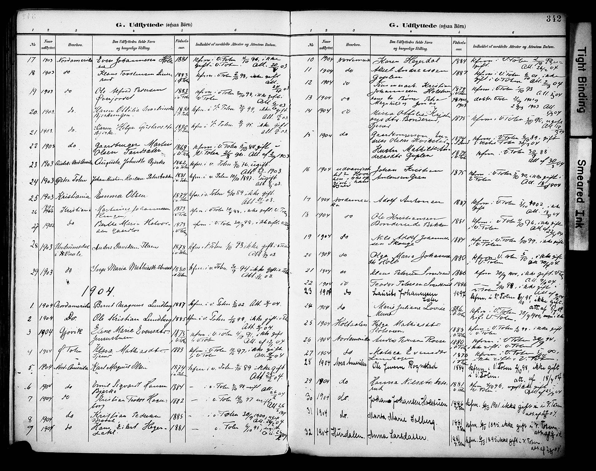 Vestre Toten prestekontor, AV/SAH-PREST-108/H/Ha/Haa/L0013: Ministerialbok nr. 13, 1895-1911, s. 342