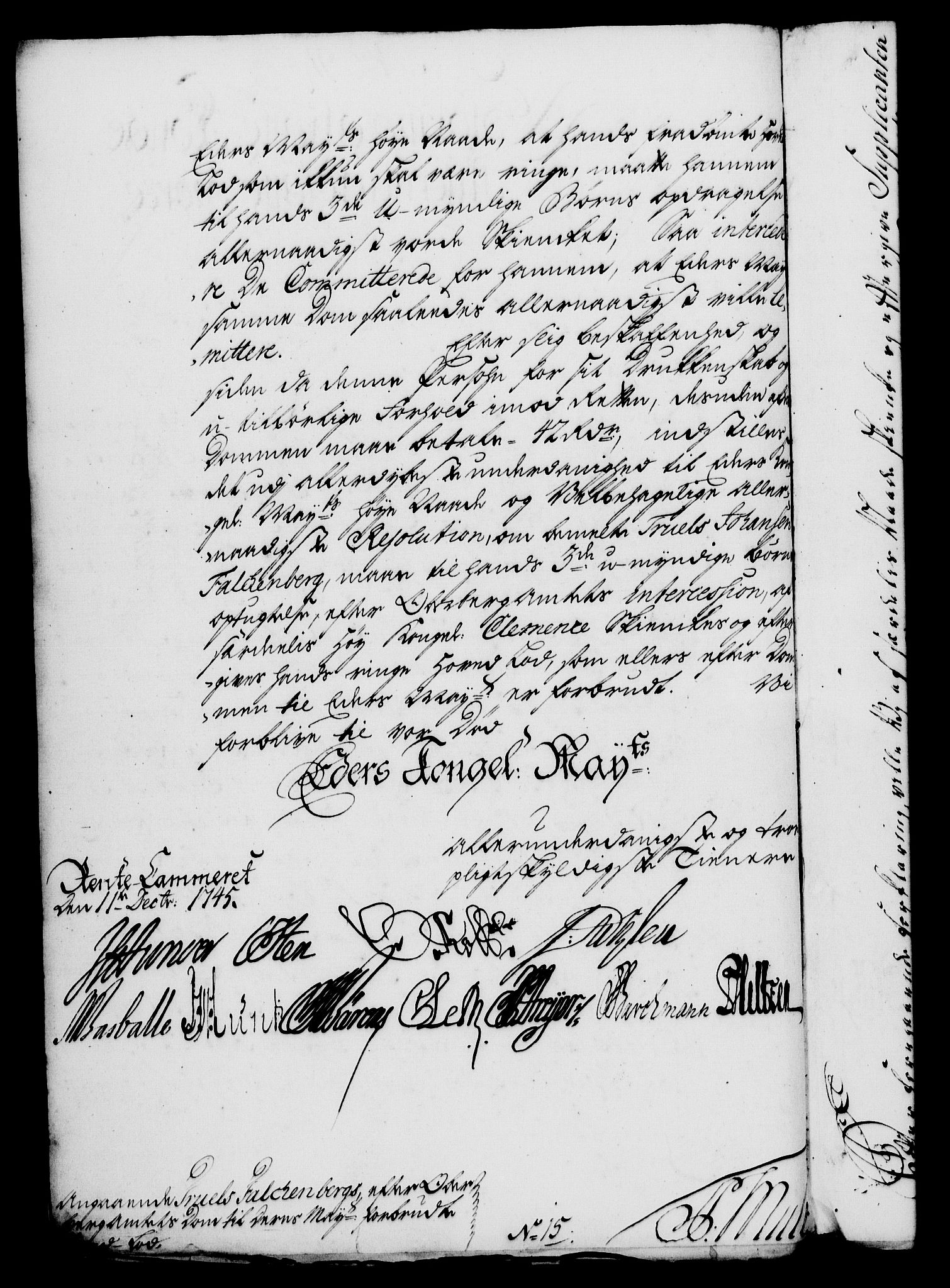 Rentekammeret, Kammerkanselliet, RA/EA-3111/G/Gf/Gfa/L0028: Norsk relasjons- og resolusjonsprotokoll (merket RK 52.28), 1745-1746, s. 568