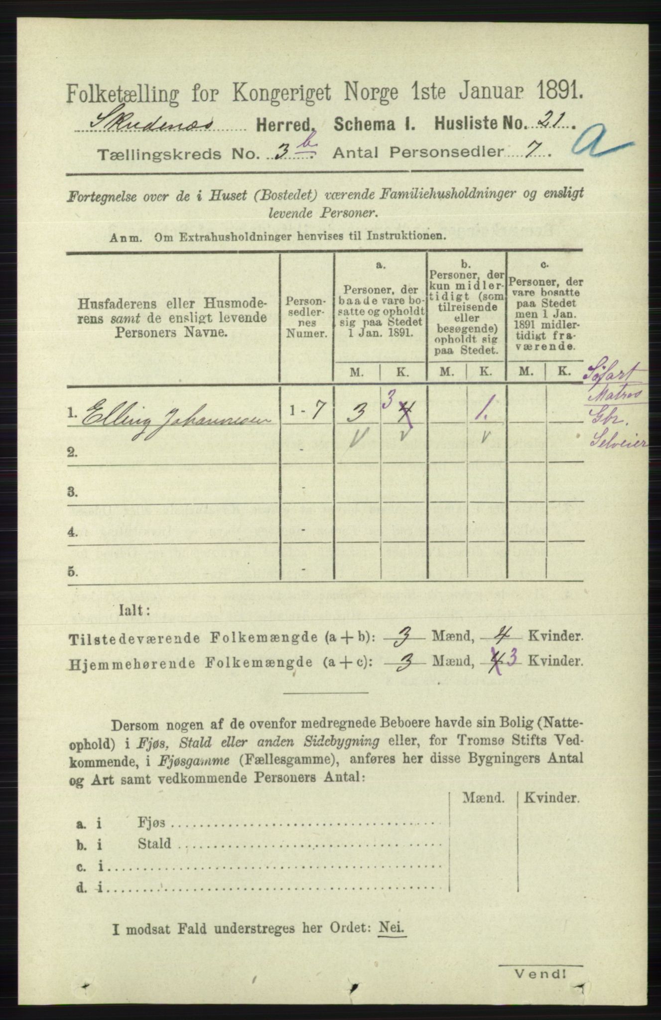 RA, Folketelling 1891 for 1150 Skudenes herred, 1891, s. 1632