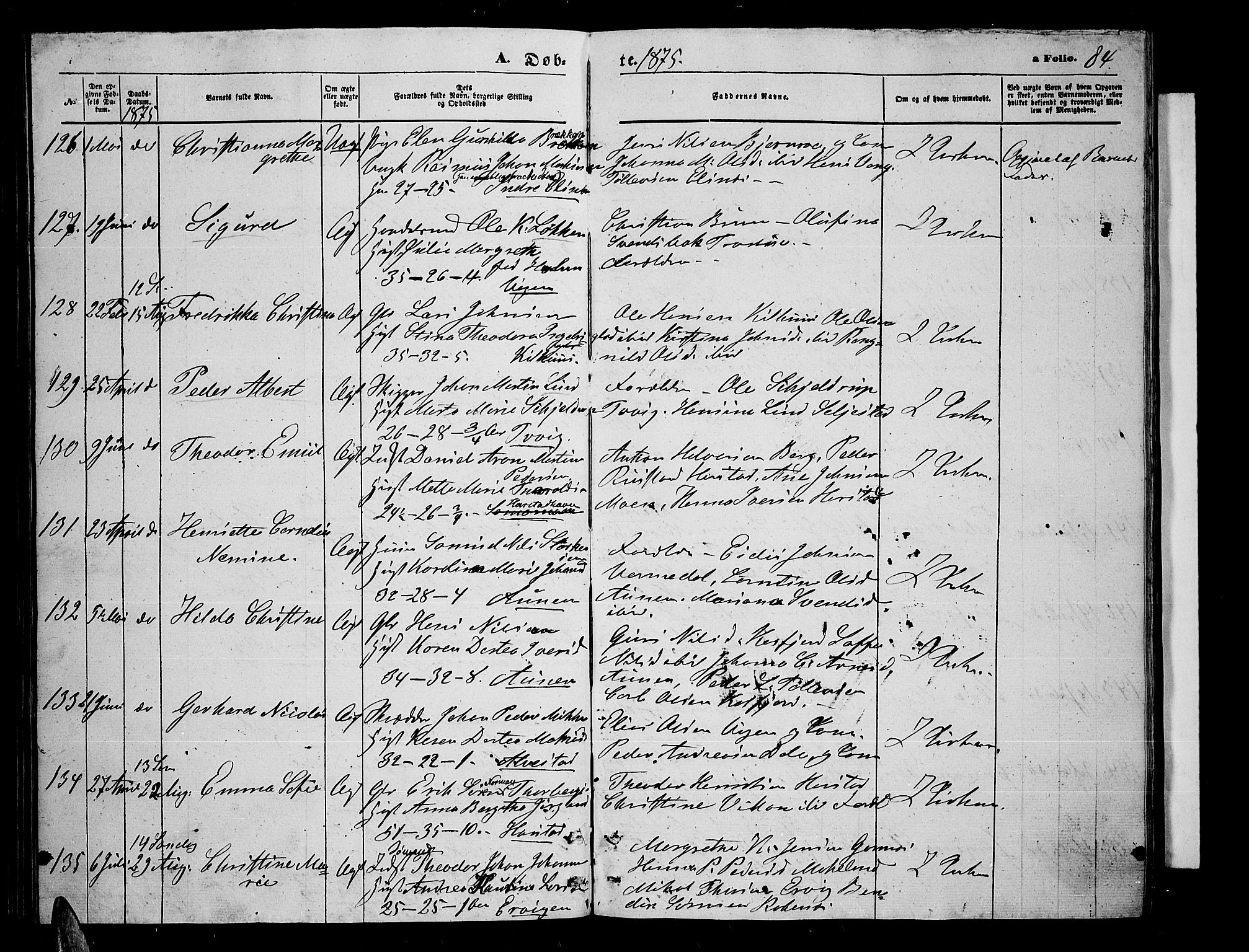 Trondenes sokneprestkontor, AV/SATØ-S-1319/H/Hb/L0009klokker: Klokkerbok nr. 9, 1870-1876, s. 84