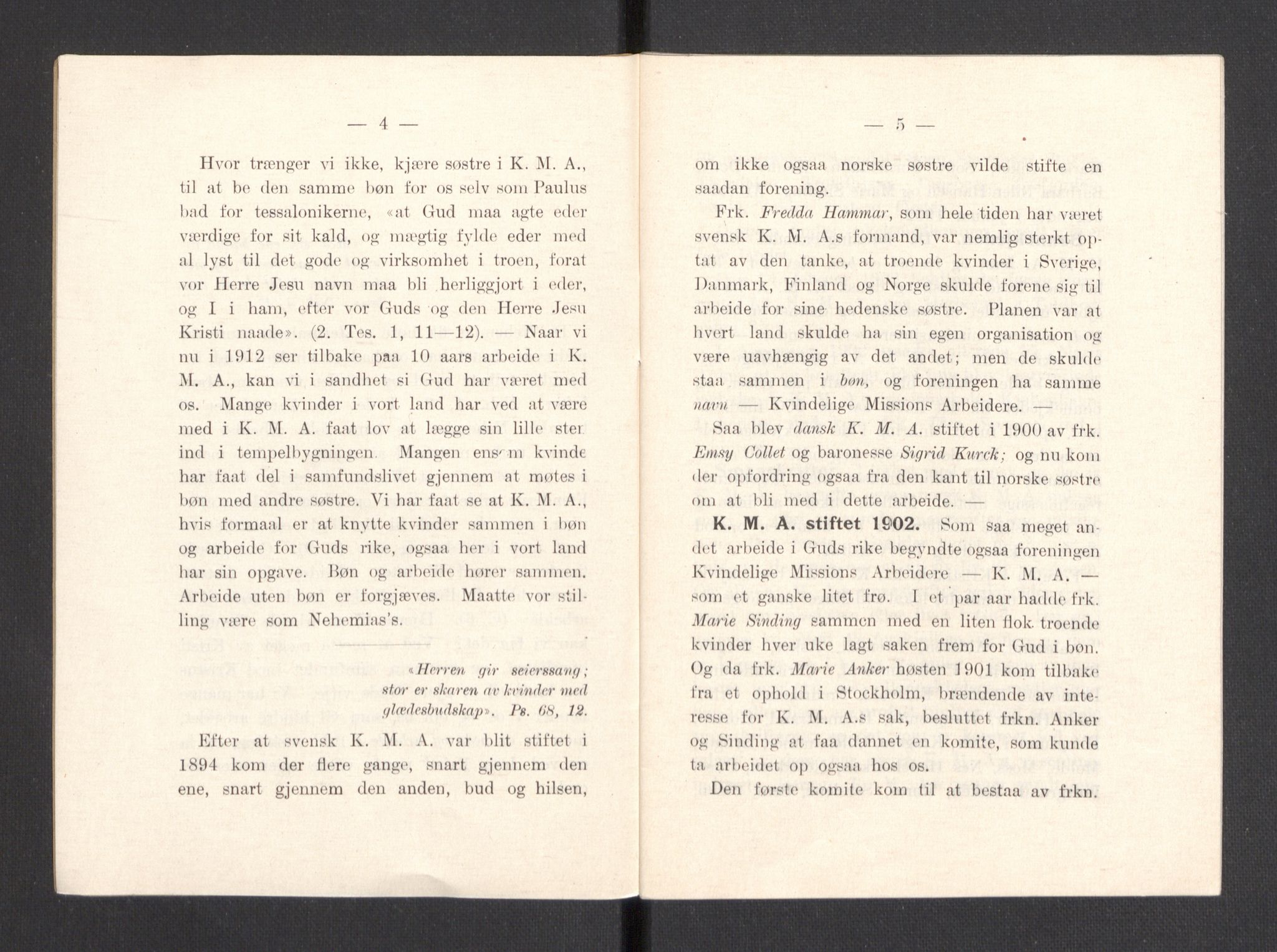 Kvinnelige Misjonsarbeidere, AV/RA-PA-0699/F/Fa/L0001/0008: -- / Trykte beretninger. 10-, 20, 25, og 30-årsjubileum, 1902-1932