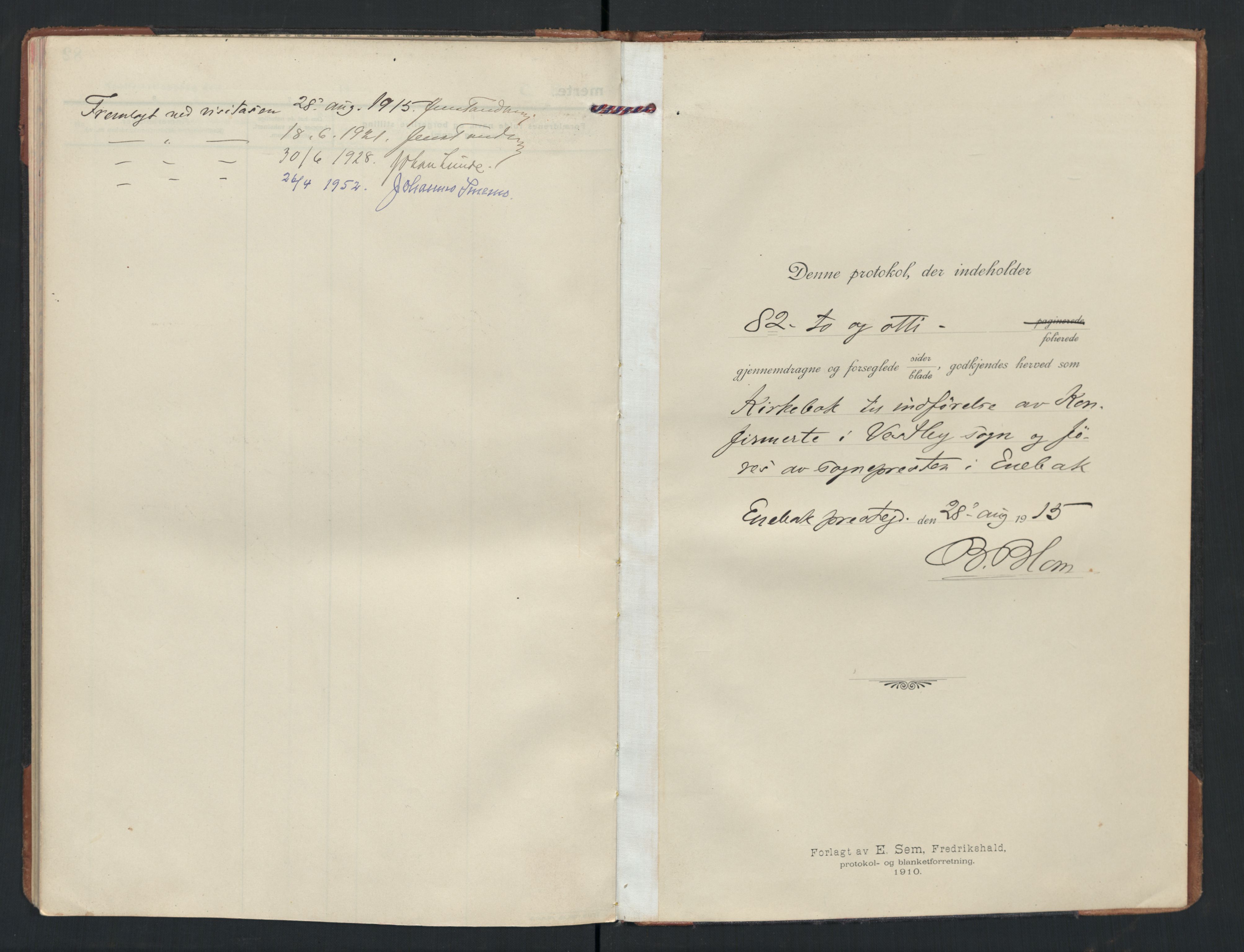 Enebakk prestekontor Kirkebøker, AV/SAO-A-10171c/F/Fb/L0004: Ministerialbok nr. II 4, 1912-1958