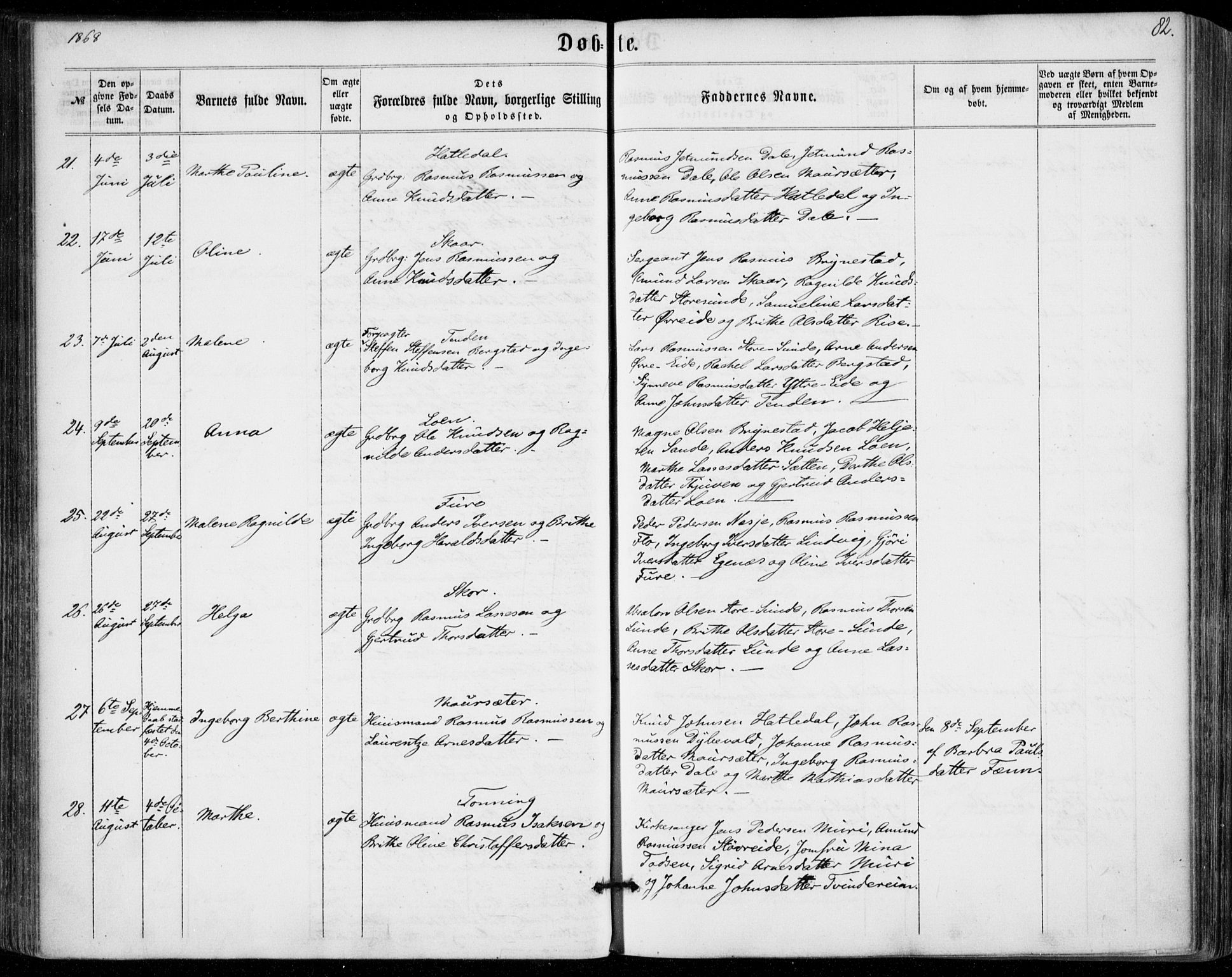 Stryn Sokneprestembete, AV/SAB-A-82501: Ministerialbok nr. A 3, 1862-1877, s. 82