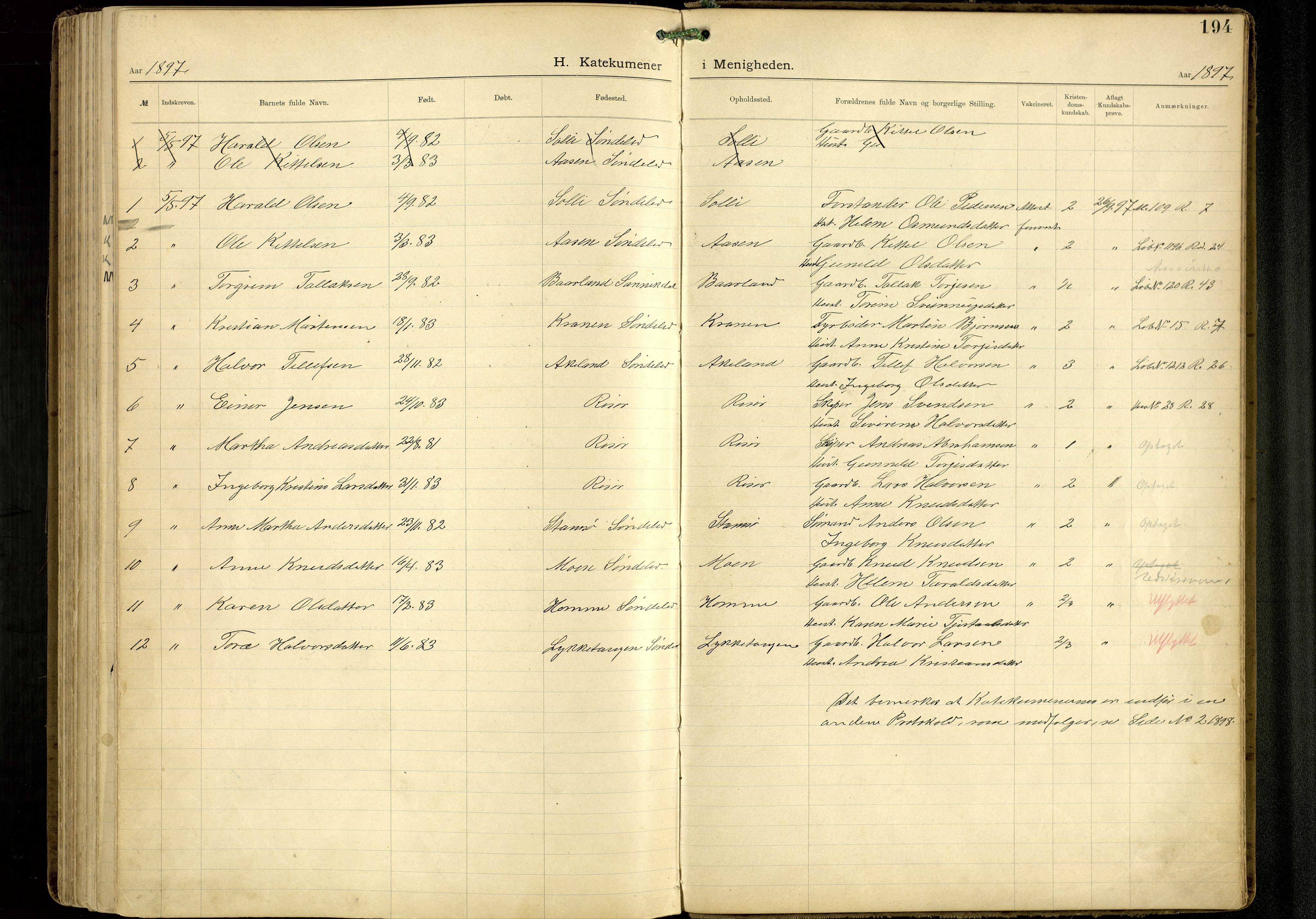 Den evangelisk-lutherske frimenighet, Risør, AV/SAK-1292-0007/F/Fa/L0002: Dissenterprotokoll nr. F 18, 1892-1954, s. 194