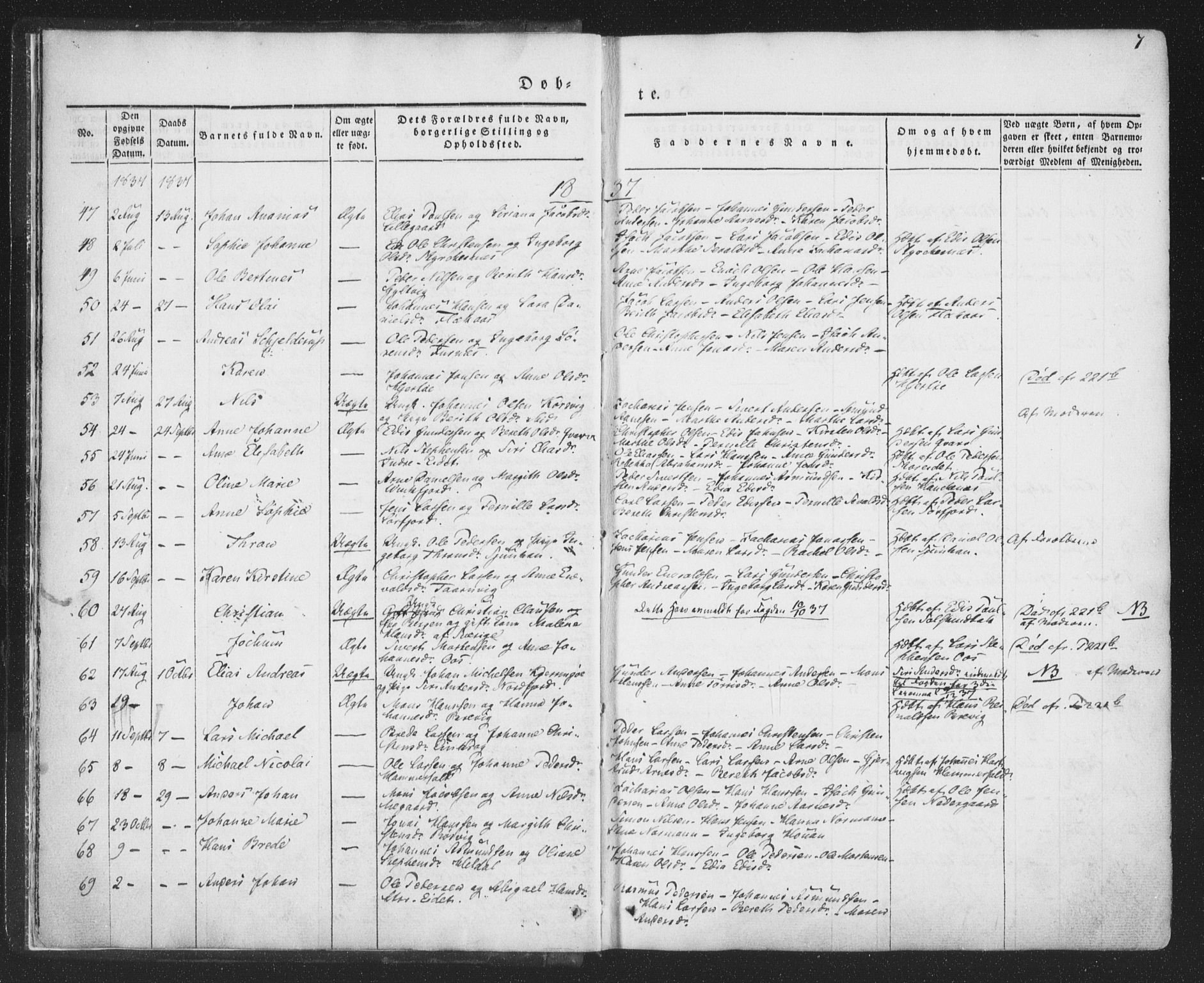 Ministerialprotokoller, klokkerbøker og fødselsregistre - Nordland, SAT/A-1459/853/L0769: Ministerialbok nr. 853A08, 1836-1856, s. 7