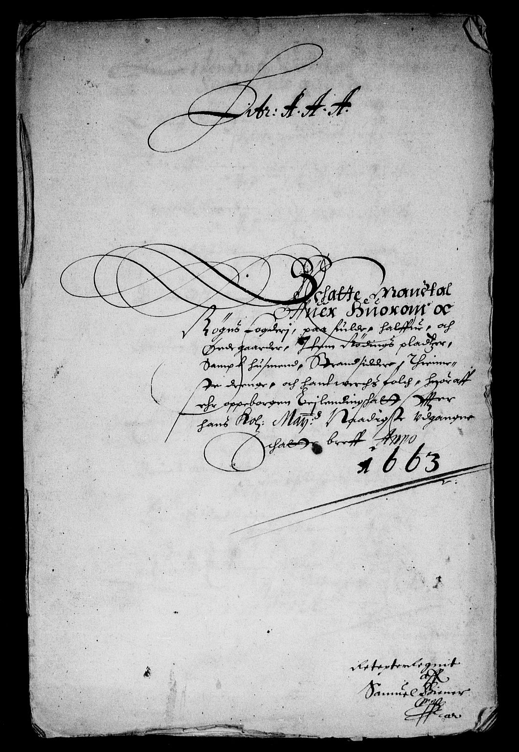 Rentekammeret inntil 1814, Reviderte regnskaper, Stiftamtstueregnskaper, Landkommissariatet på Akershus og Akershus stiftamt, AV/RA-EA-5869/R/Ra/L0016: Landkommissariatet på Akershus, 1663