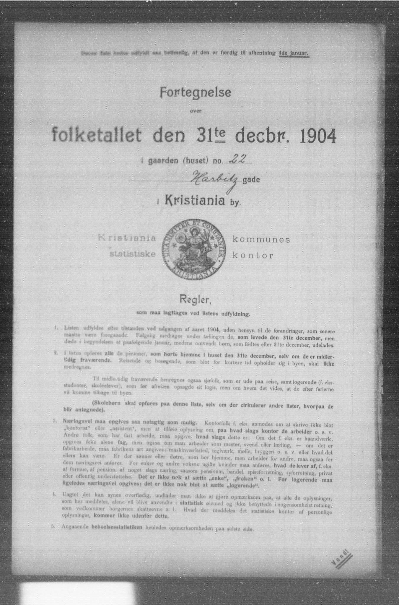 OBA, Kommunal folketelling 31.12.1904 for Kristiania kjøpstad, 1904, s. 15624