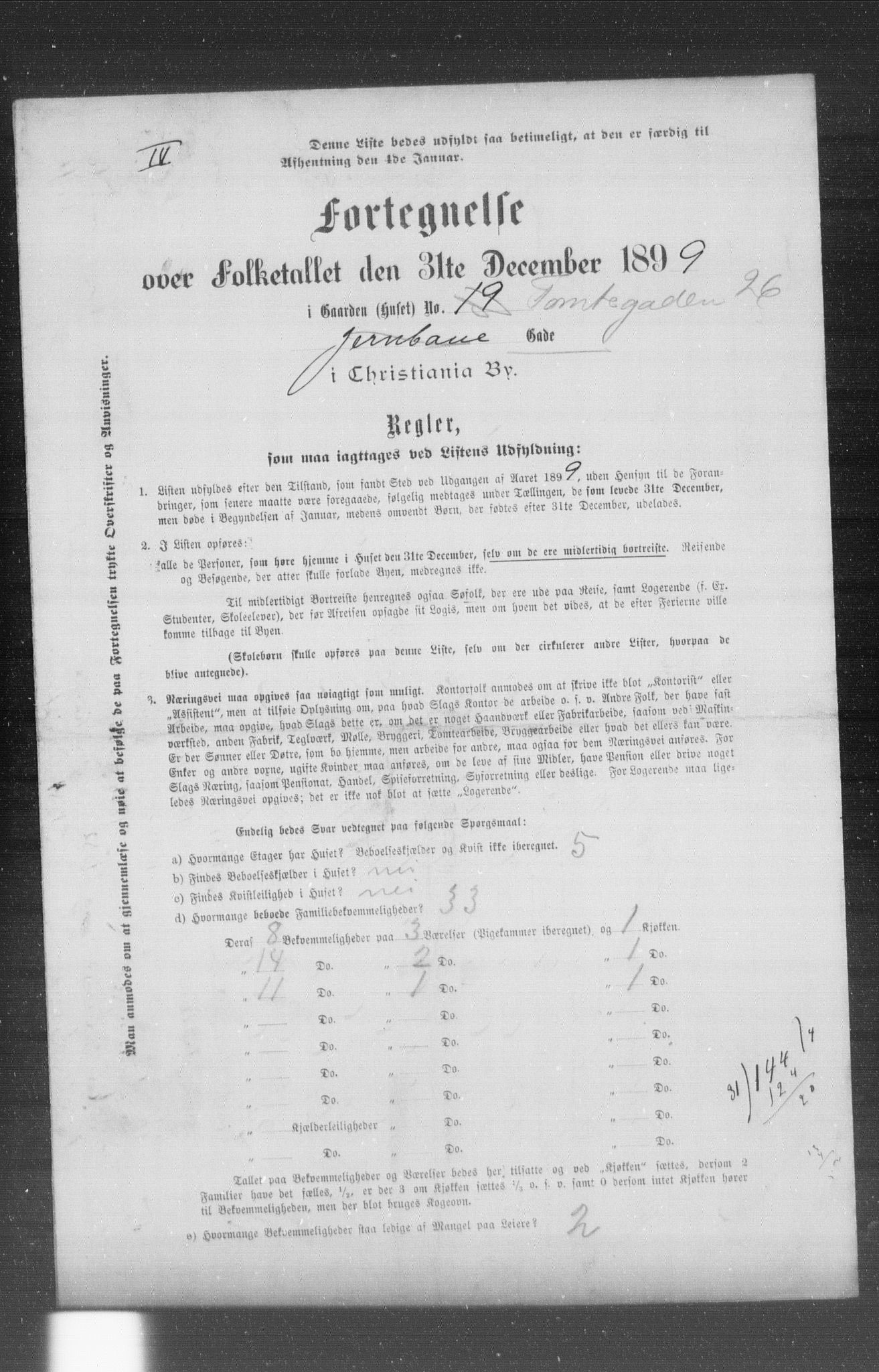 OBA, Kommunal folketelling 31.12.1899 for Kristiania kjøpstad, 1899, s. 5949