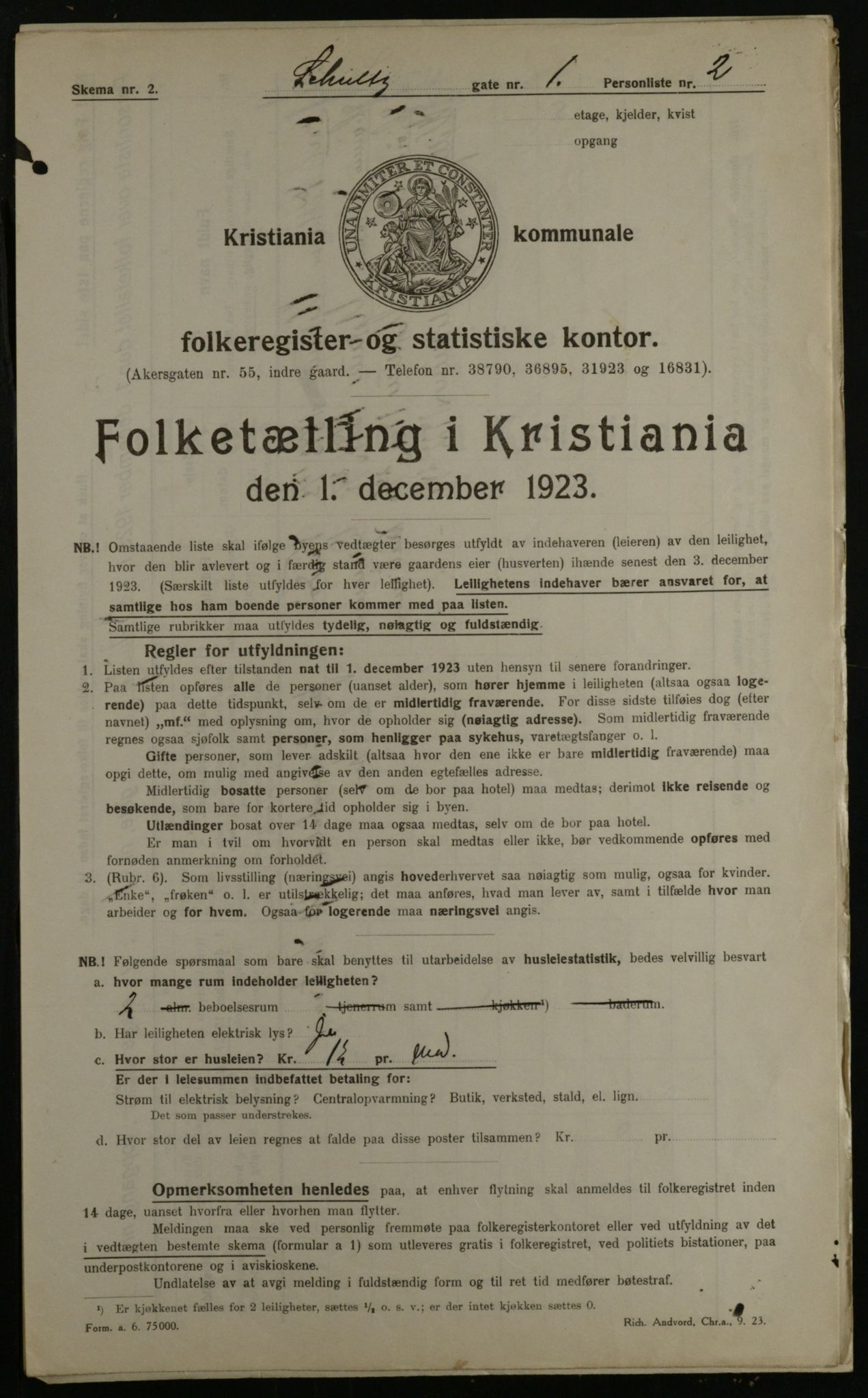 OBA, Kommunal folketelling 1.12.1923 for Kristiania, 1923, s. 100333