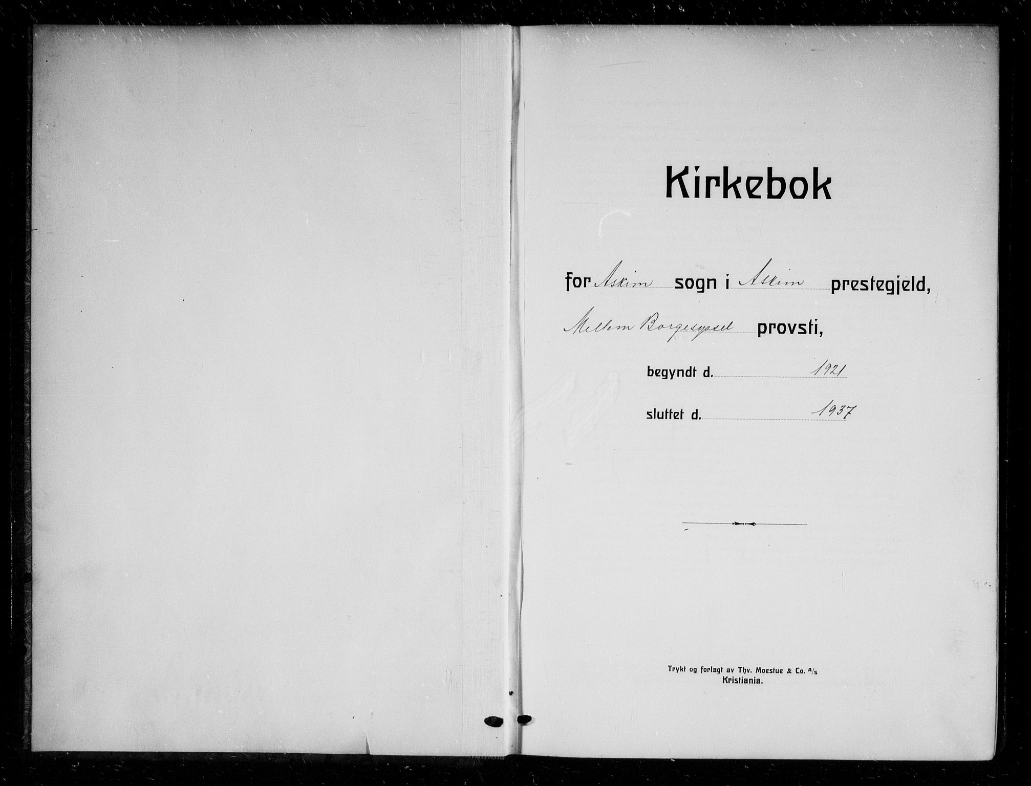 Askim prestekontor Kirkebøker, SAO/A-10900/G/Ga/L0003: Klokkerbok nr. 3, 1921-1937