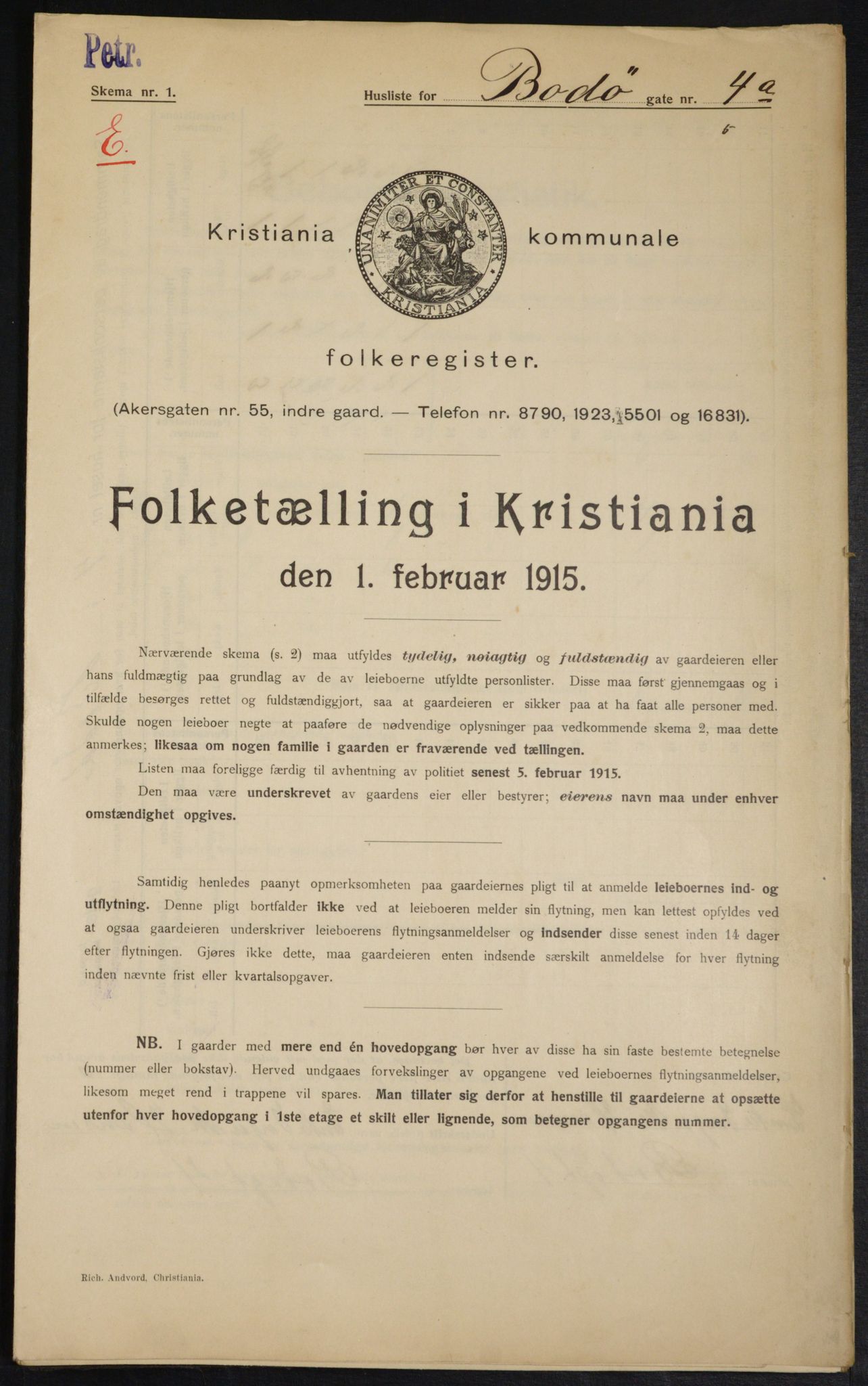 OBA, Kommunal folketelling 1.2.1915 for Kristiania, 1915, s. 6738