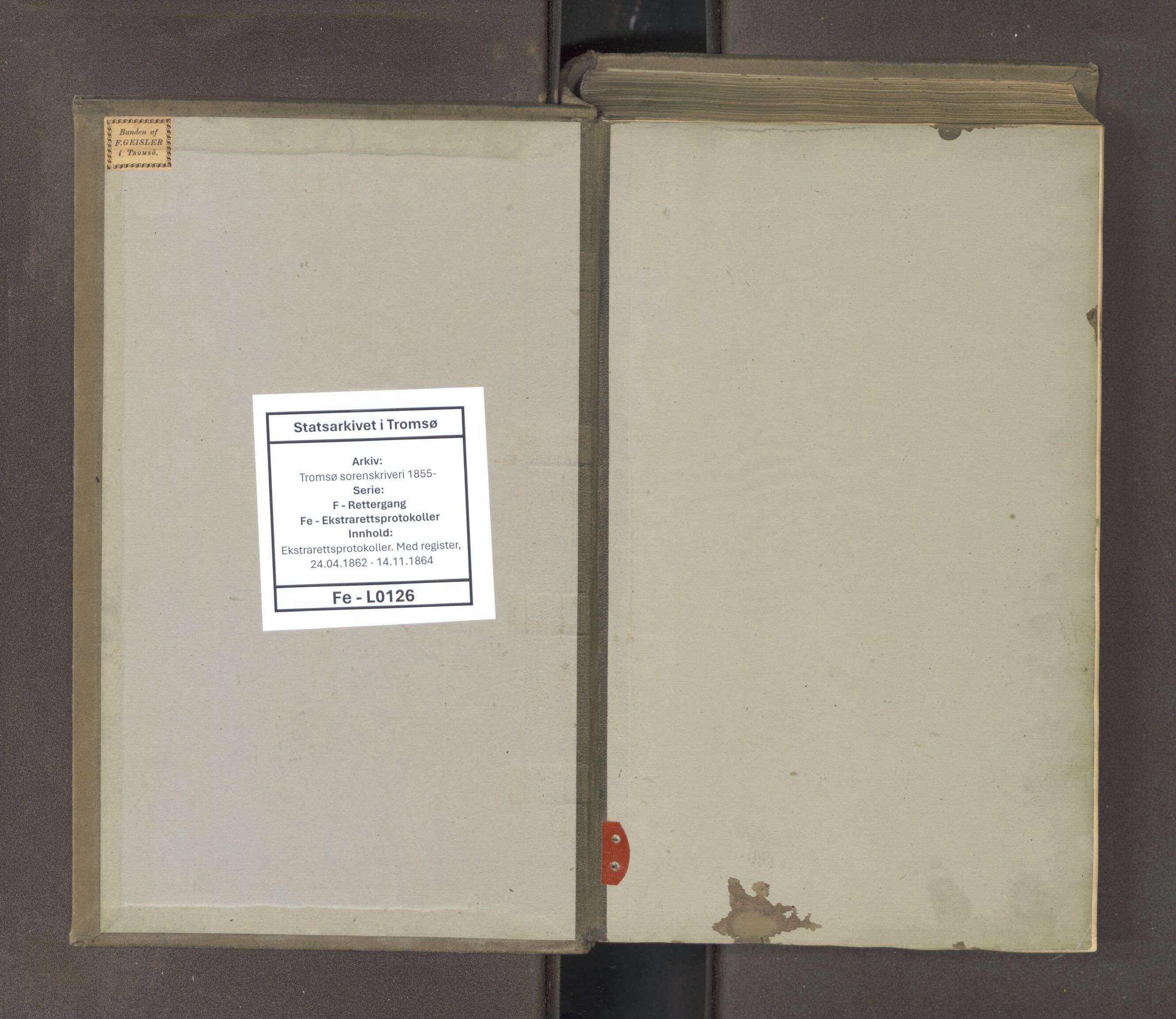 Tromsø sorenskriveri 1855-, AV/SATØ-S-0050/F/Fe/L0126: Ekstrarettsprotokoll med register, 1862-1864