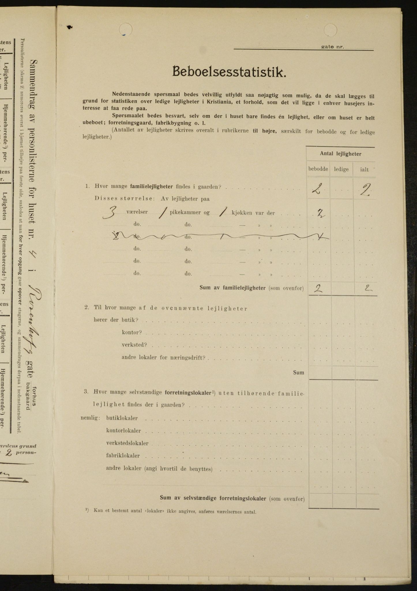 OBA, Kommunal folketelling 1.2.1909 for Kristiania kjøpstad, 1909, s. 75887