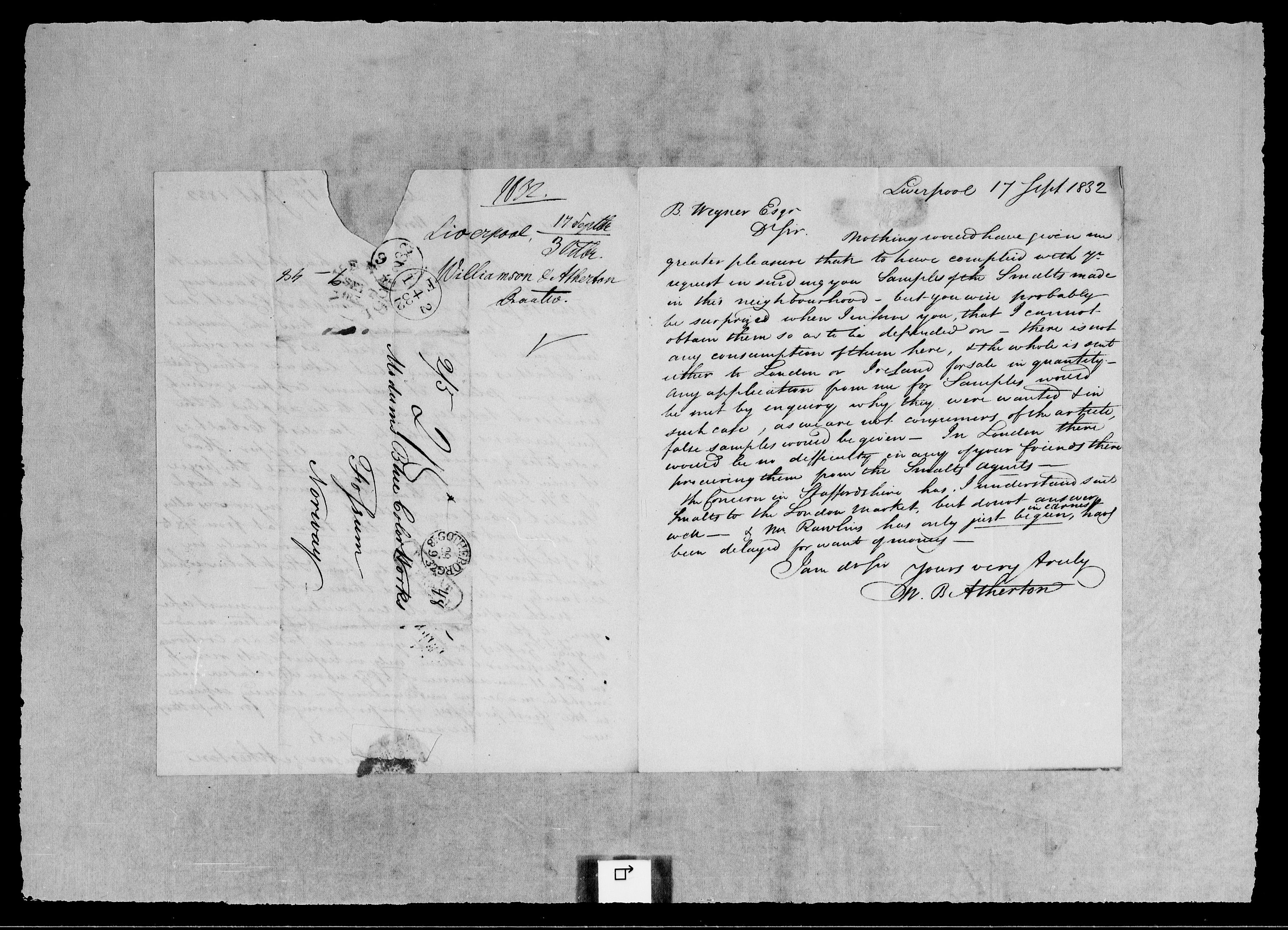 Modums Blaafarveværk, AV/RA-PA-0157/G/Gb/L0110/0001: -- / Innkomne brev I - Y, 1832-1833, s. 9