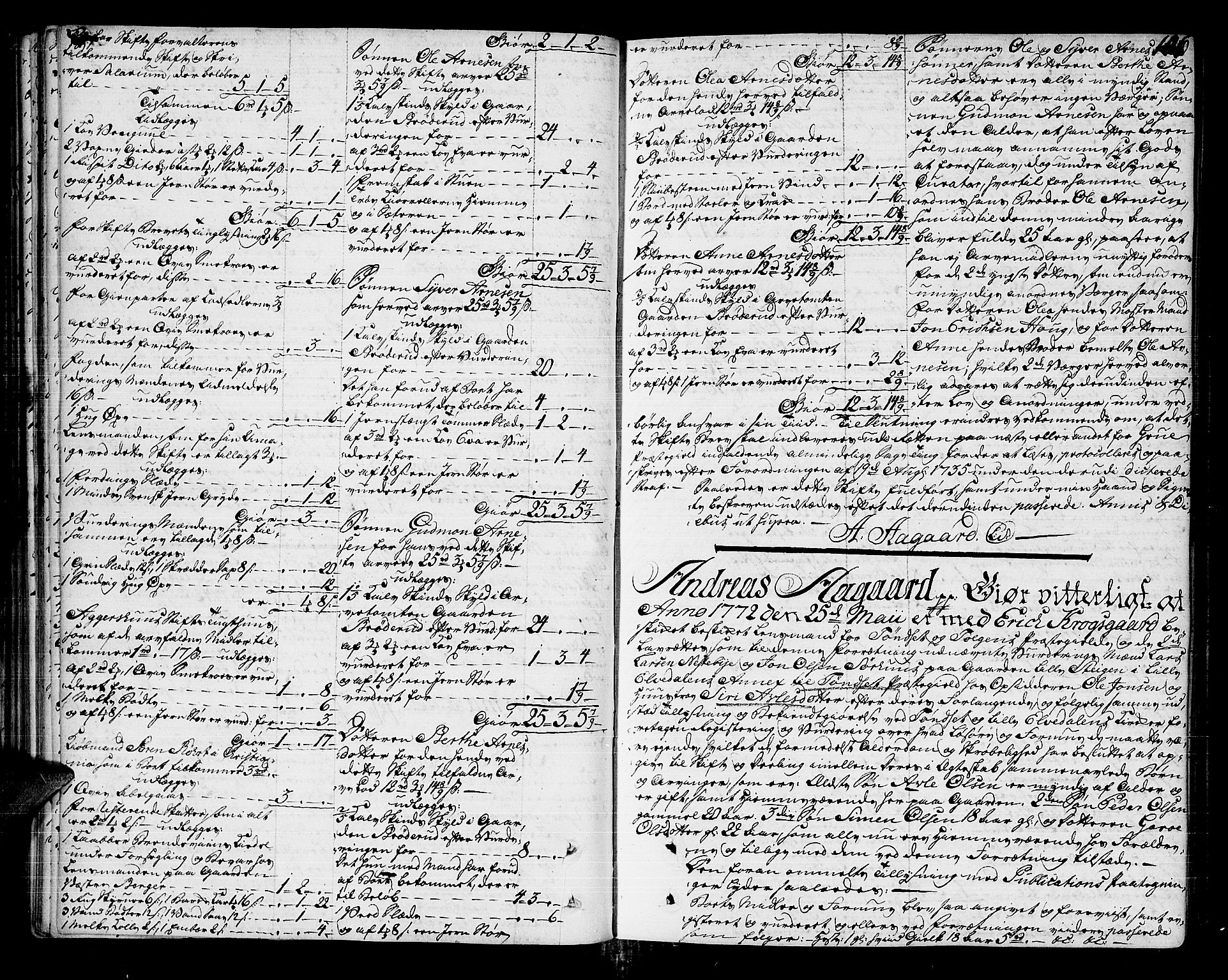Solør og Odalen sorenskriveri, AV/SAH-TING-026/J/Ja/L0001/0001: Skifteprotokoll - Vinger, Grue, Hof / 1A:, 1772-1774, s. 105b-106a