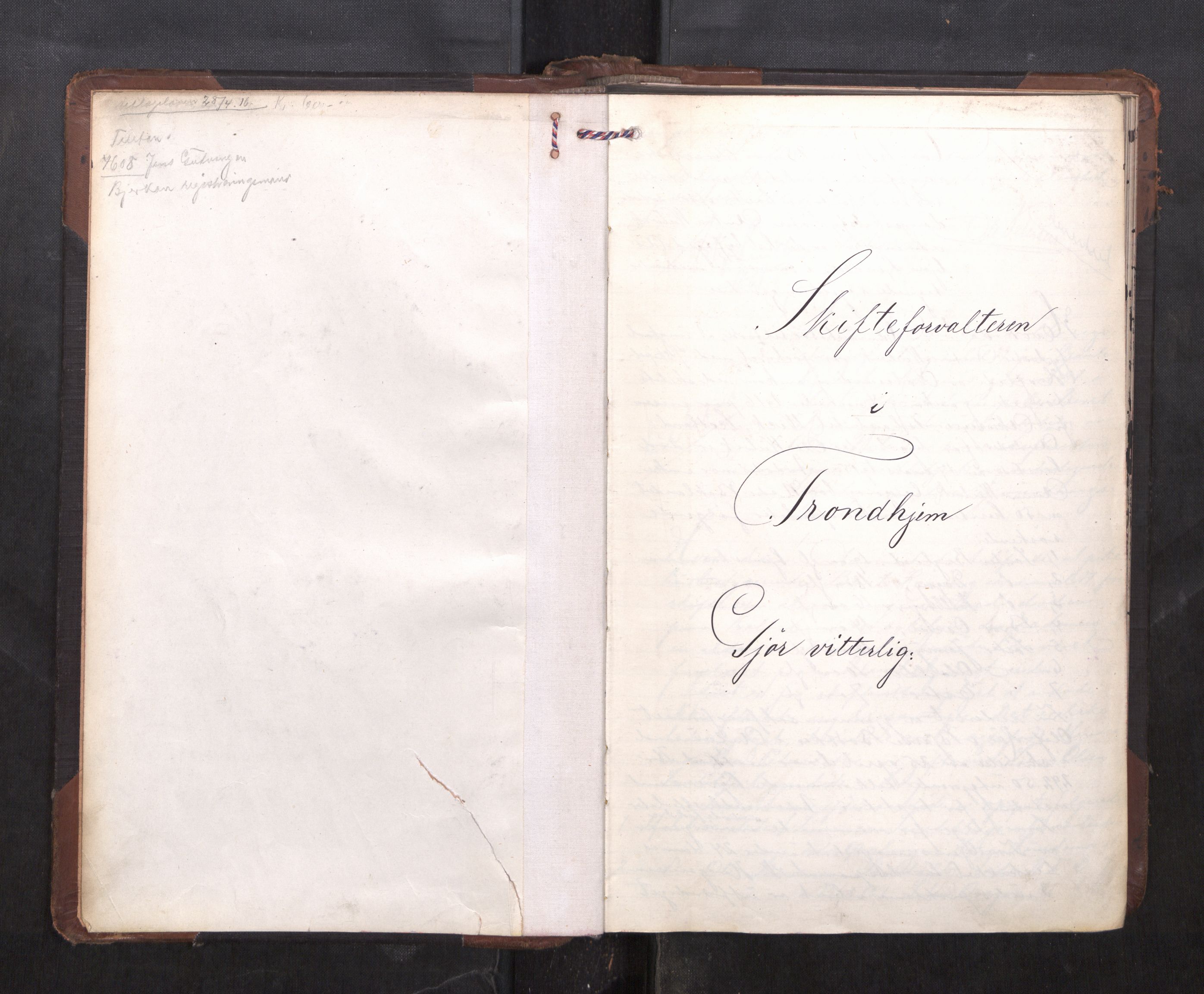 Trondheim byfogd, AV/SAT-A-0003/1/3/3C/L0037: Skifteregistreringsprotokoll - 28/5-8/3. (u/ register), 1918-1921