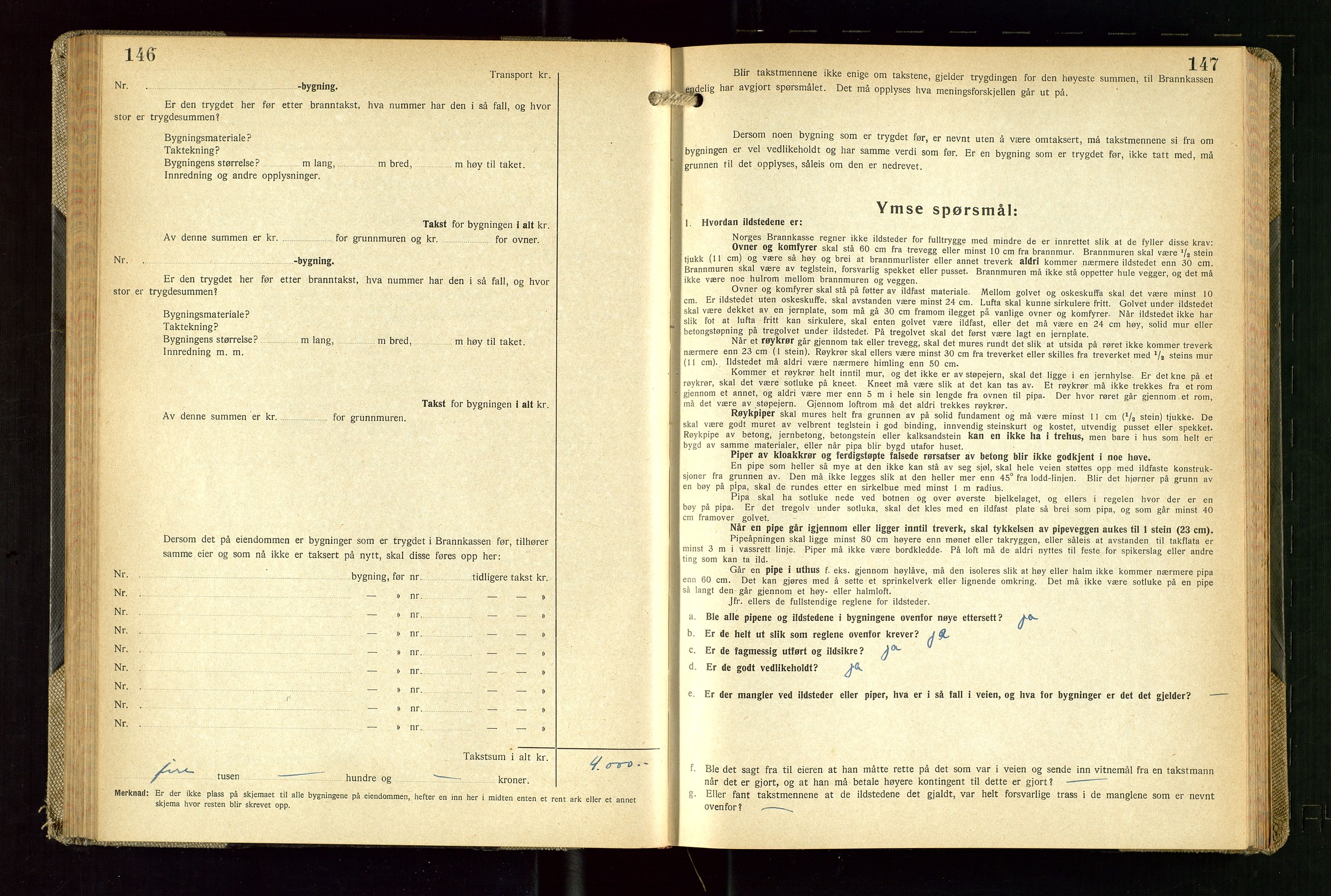 Skudenes lensmannskontor, AV/SAST-A-100444/Gob/L0003: "Brandtakstprotokoll", 1942-1954, s. 146-147