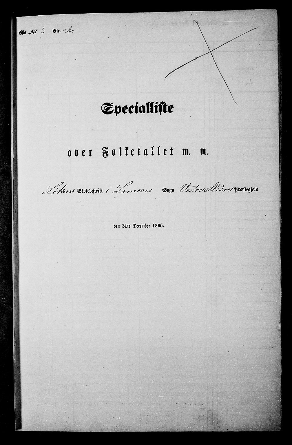 RA, Folketelling 1865 for 0543P Vestre Slidre prestegjeld, 1865, s. 42