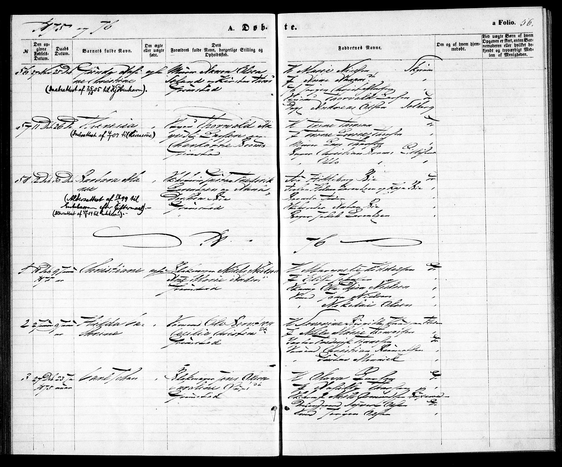 Grimstad sokneprestkontor, AV/SAK-1111-0017/F/Fa/L0002: Ministerialbok nr. A 1, 1869-1881, s. 56