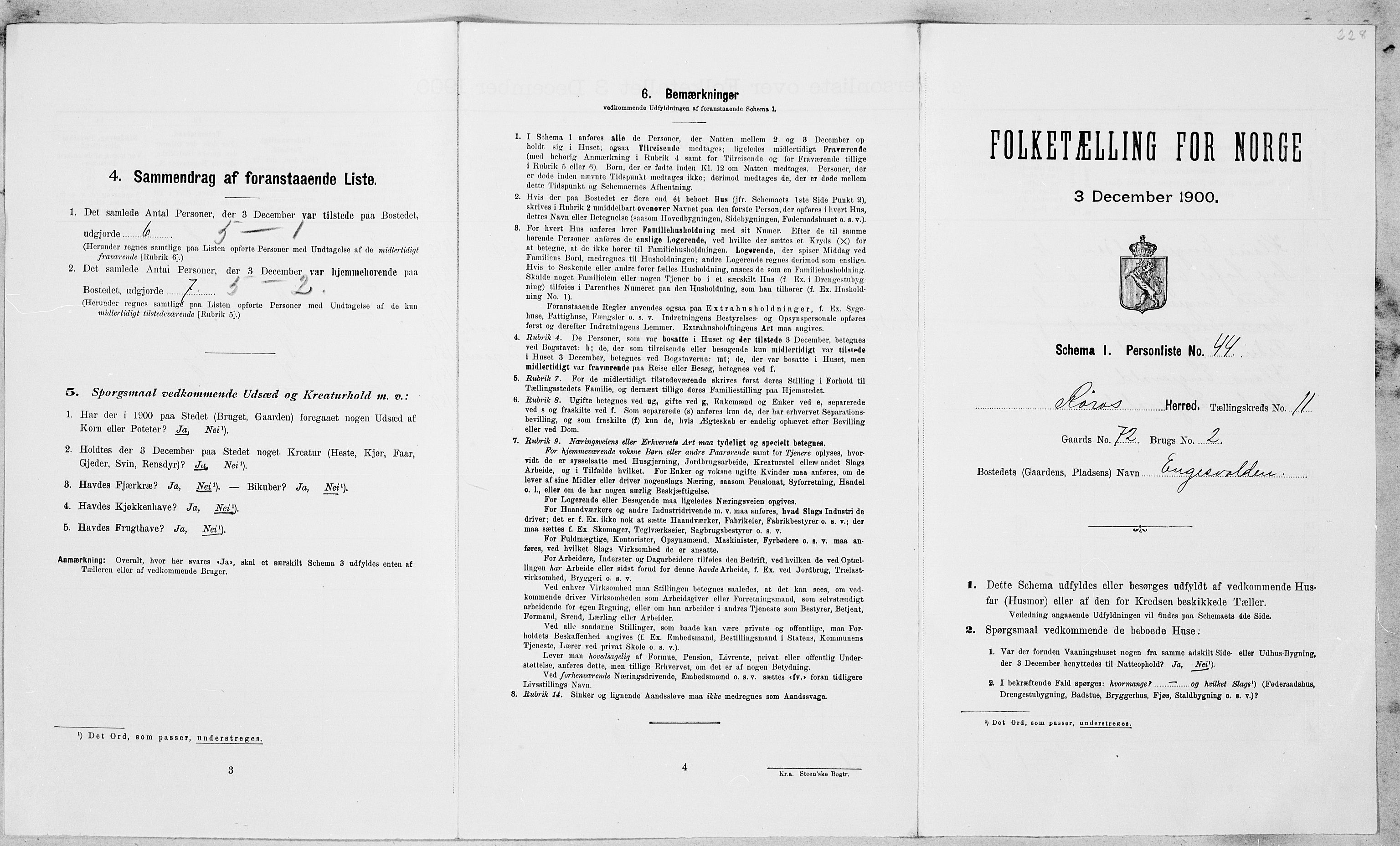 SAT, Folketelling 1900 for 1640 Røros herred, 1900, s. 1232