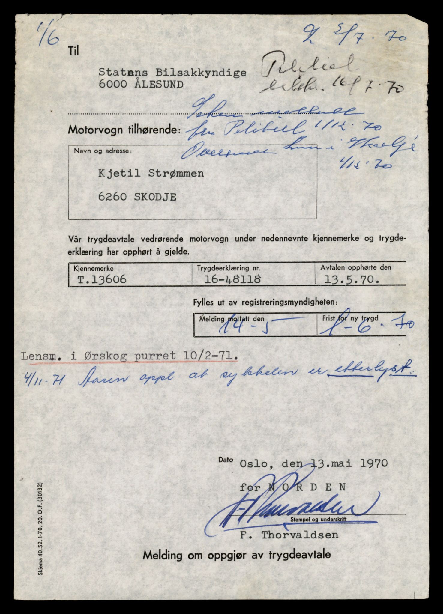 Møre og Romsdal vegkontor - Ålesund trafikkstasjon, AV/SAT-A-4099/F/Fe/L0040: Registreringskort for kjøretøy T 13531 - T 13709, 1927-1998, s. 1344