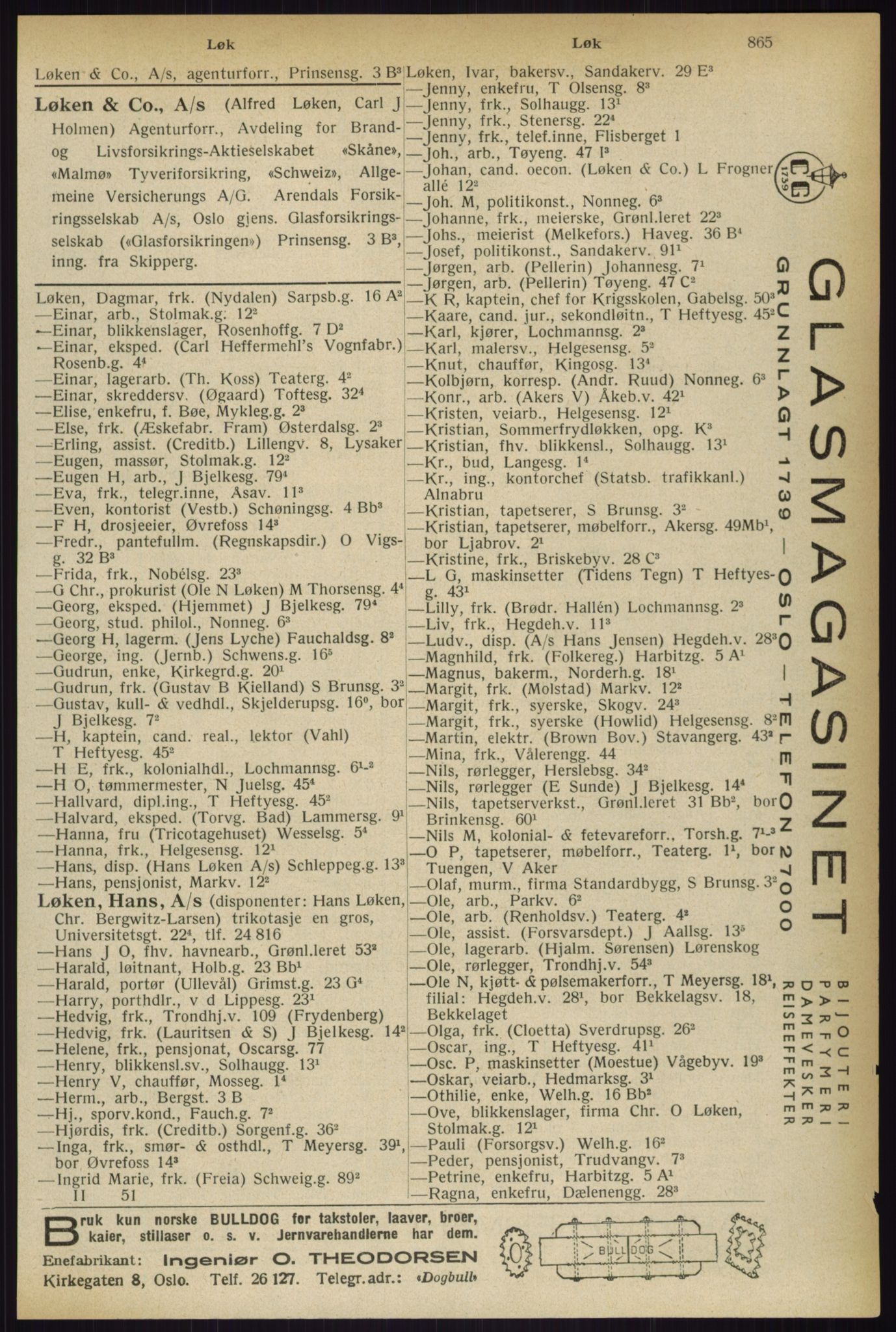 Kristiania/Oslo adressebok, PUBL/-, 1933, s. 865