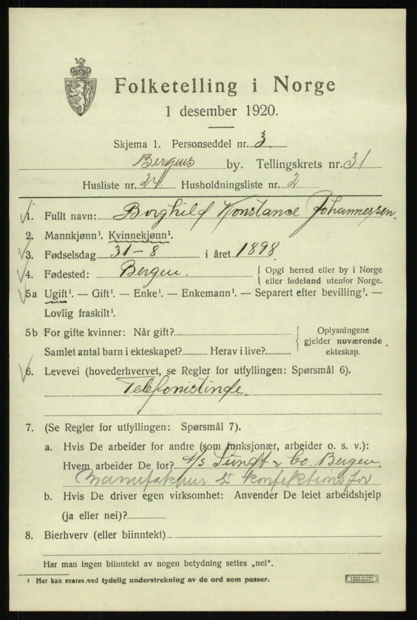 SAB, Folketelling 1920 for 1301 Bergen kjøpstad, 1920, s. 97362