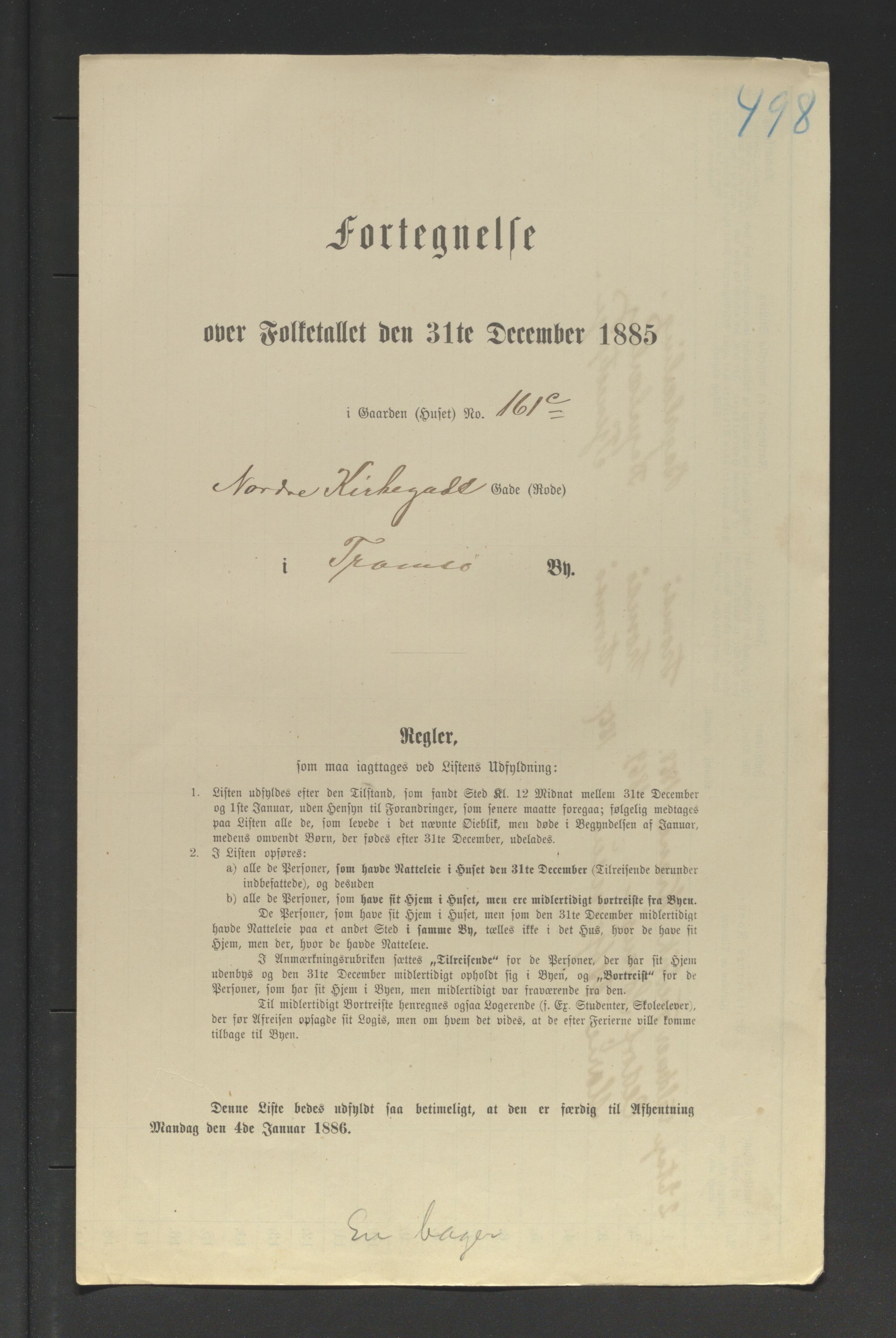 SATØ, Folketelling 1885 for 1902 Tromsø kjøpstad, 1885, s. 498a