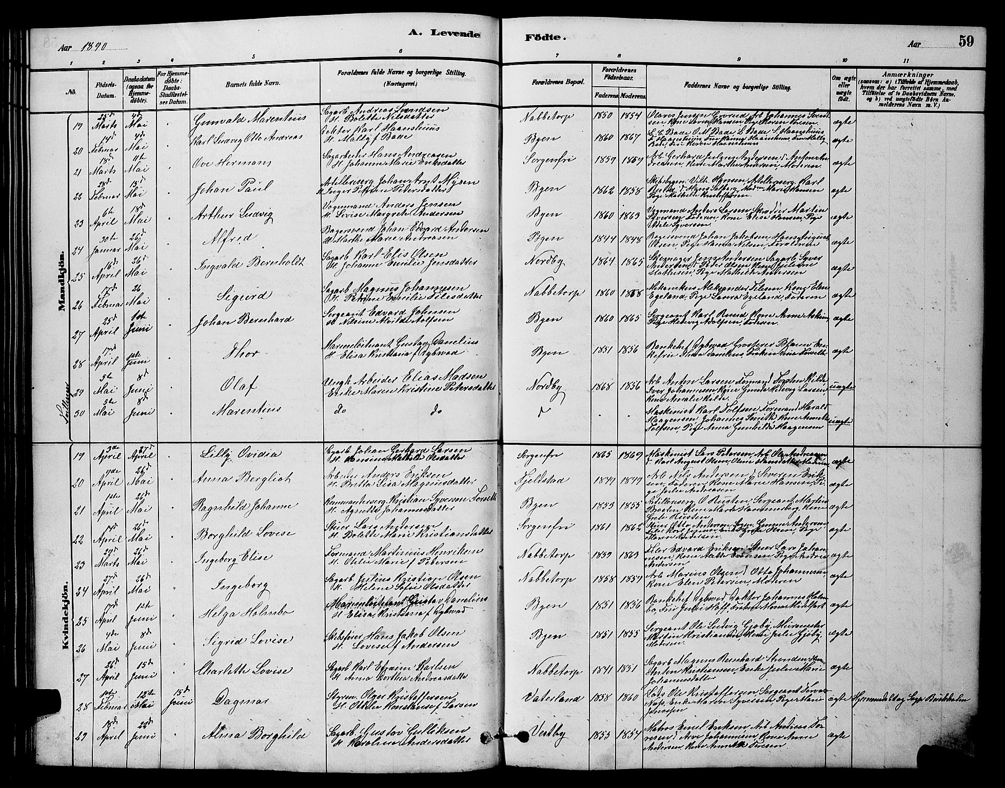 Østre Fredrikstad prestekontor Kirkebøker, AV/SAO-A-10907/G/Ga/L0001: Klokkerbok nr. 1, 1880-1899, s. 59