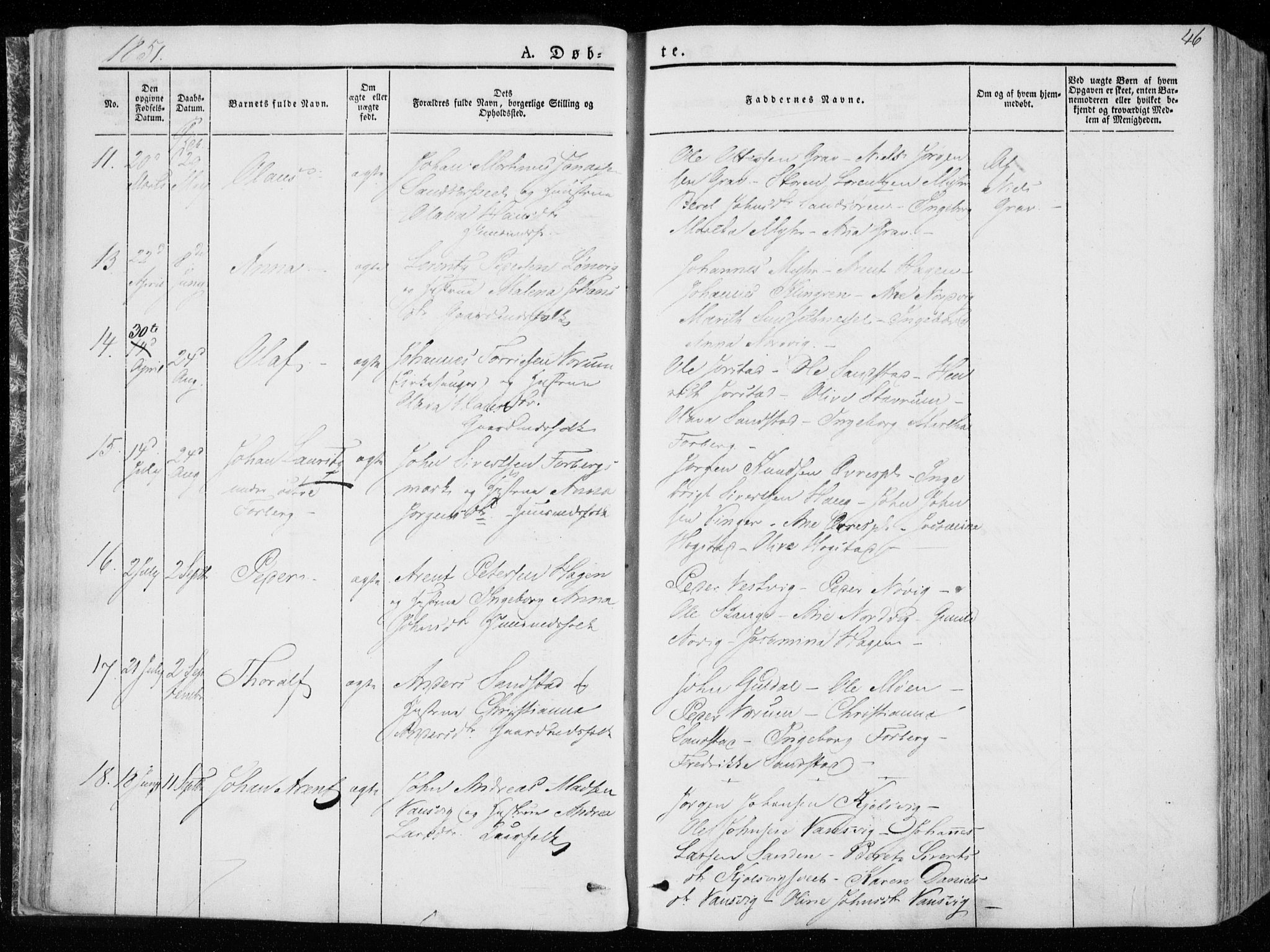 Ministerialprotokoller, klokkerbøker og fødselsregistre - Nord-Trøndelag, AV/SAT-A-1458/722/L0218: Ministerialbok nr. 722A05, 1843-1868, s. 46