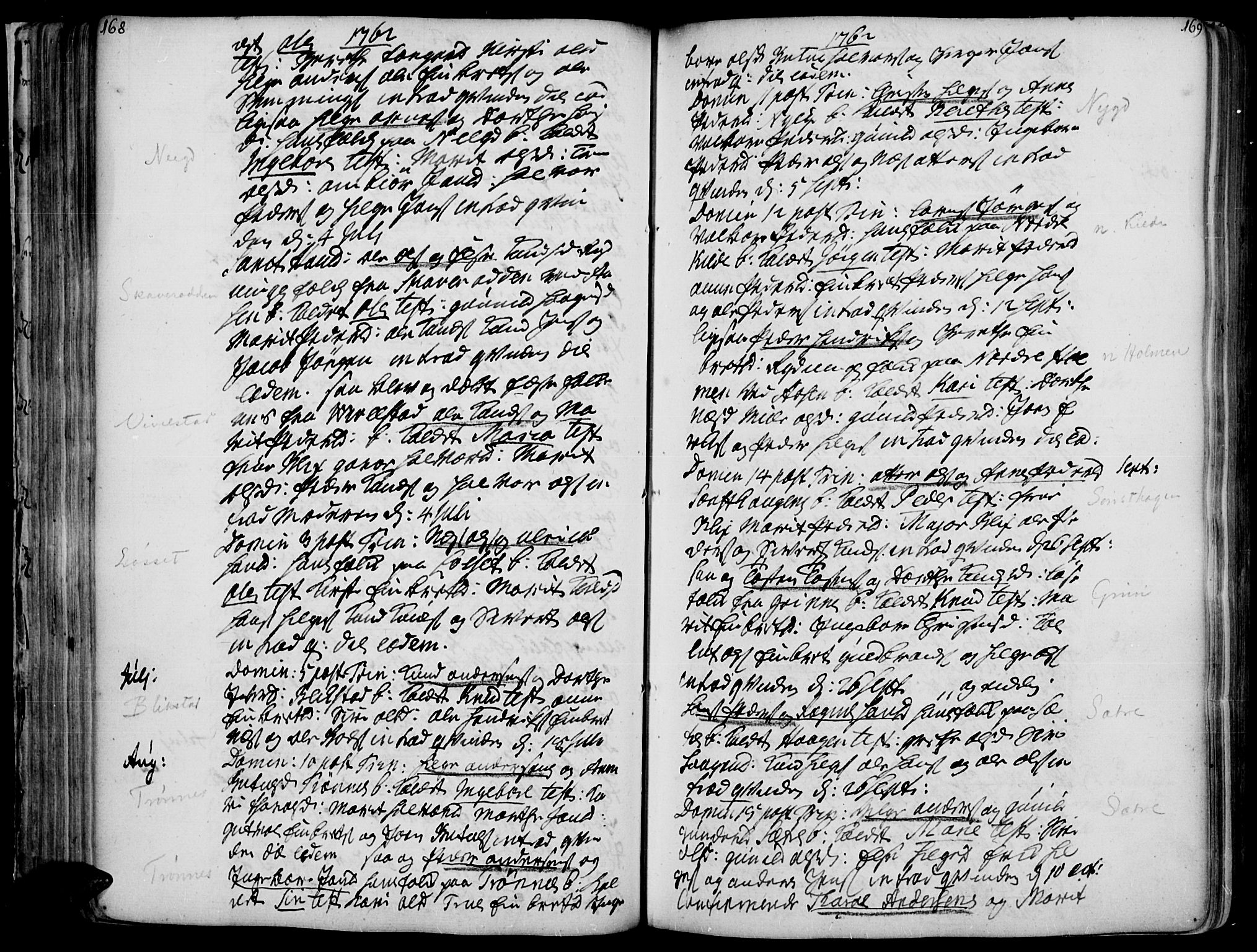 Åmot prestekontor, Hedmark, AV/SAH-PREST-056/H/Ha/Haa/L0002: Ministerialbok nr. 2, 1734-1779, s. 168-169